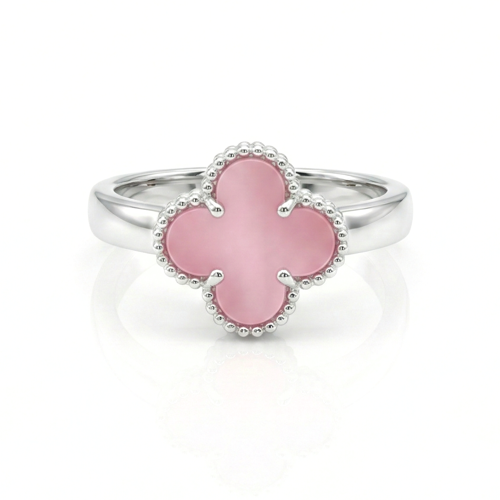 Sterling Silver Rose "Alhambra" Clover-Inspired Ring