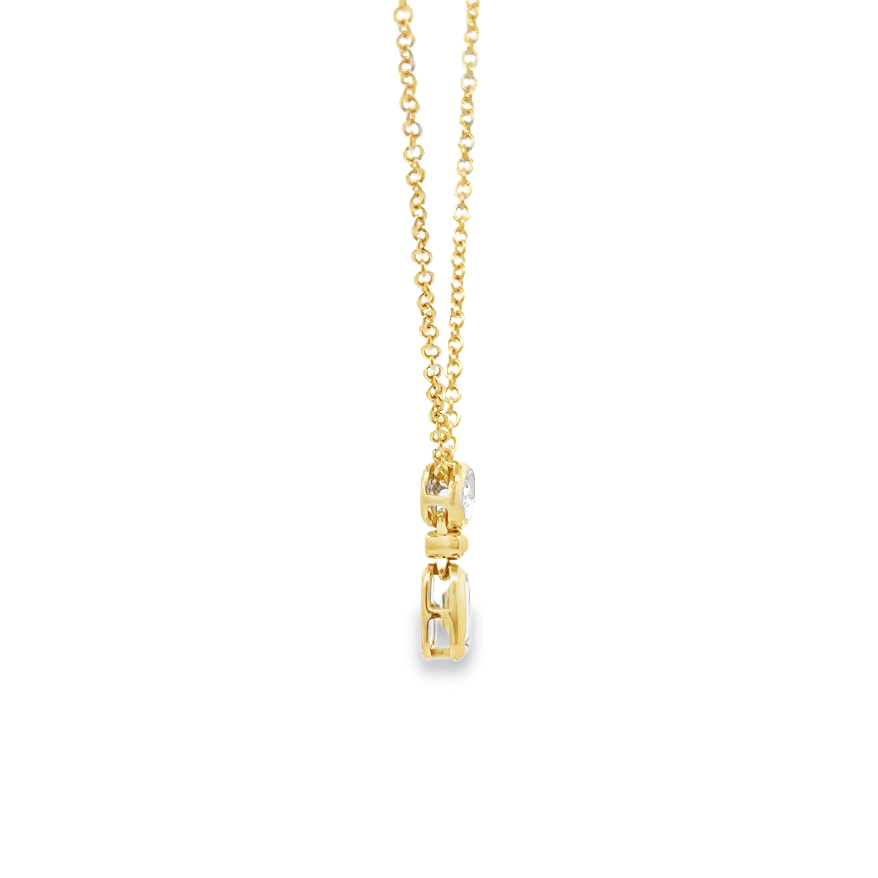 Side View of 14K Yellow Gold 0.27CTW. Diamond Slide Pendant Necklace