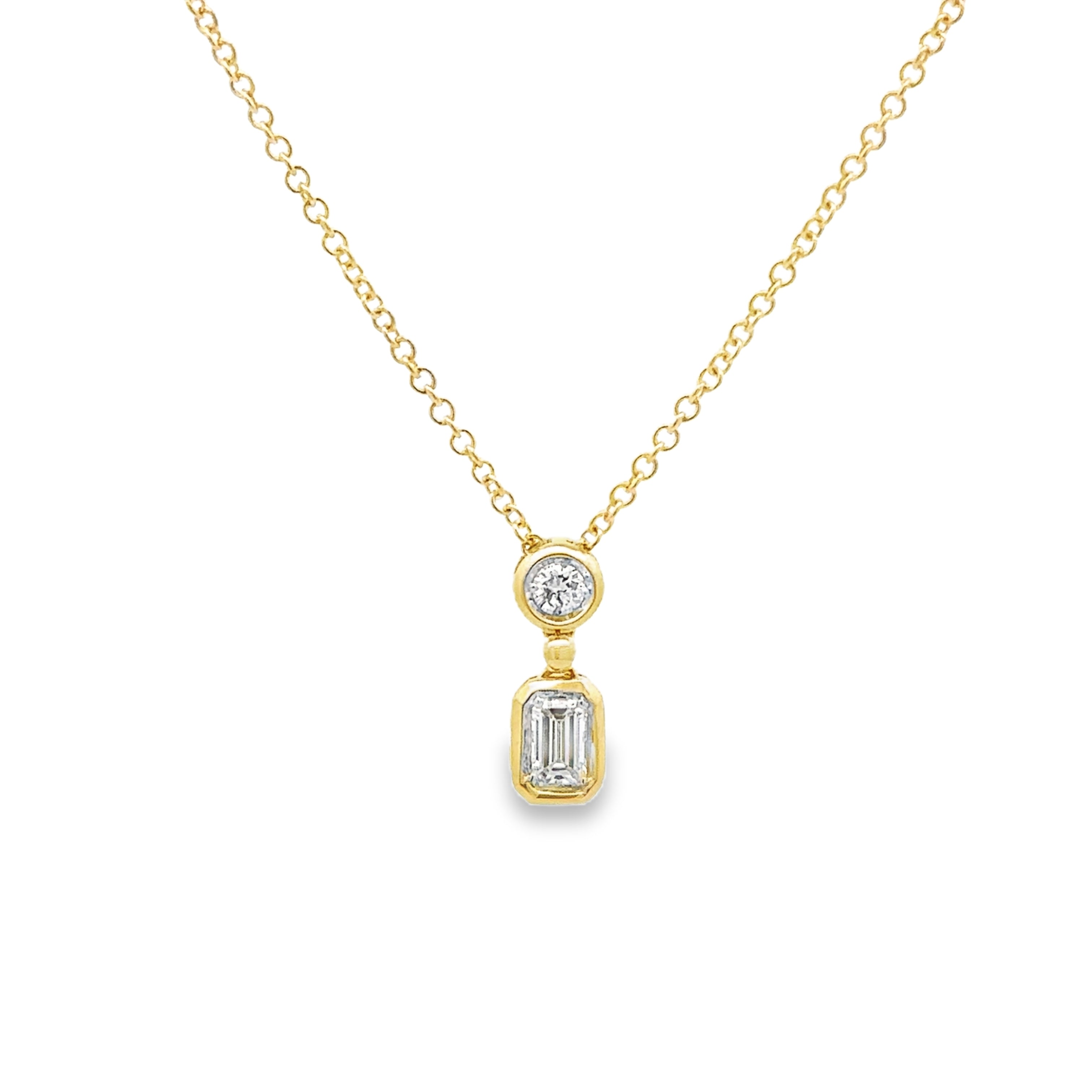 Front view 14K Yellow Gold 0.27CTW. Diamond Slide Pendant Necklace