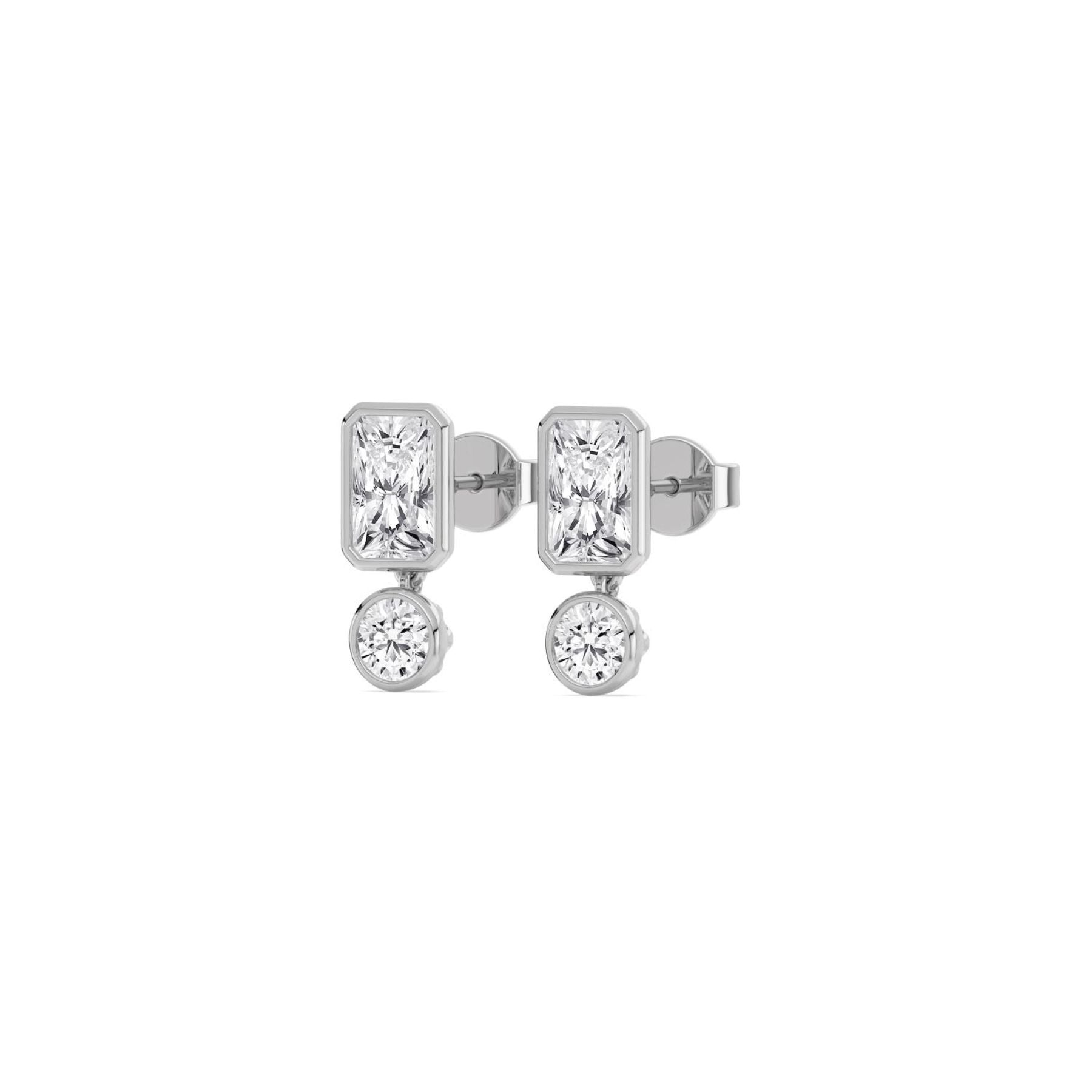 Earrings on white background