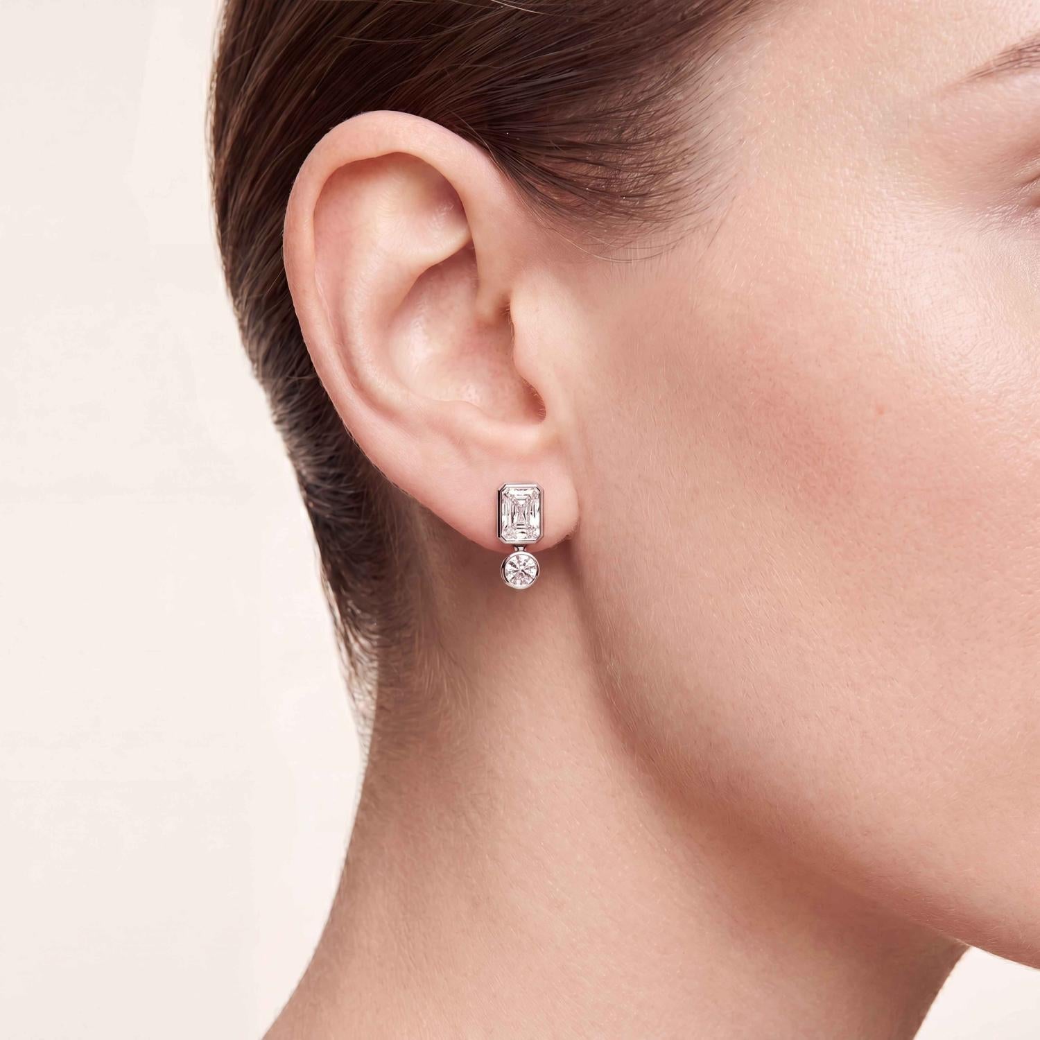 Earrings on white background
