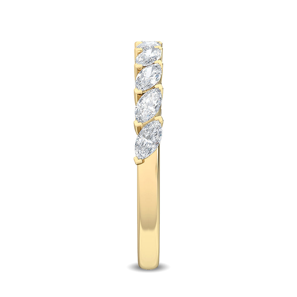 14K Yellow Gold 0.55CTW. Lab-Grown Diamond Diagonal Marquise Band