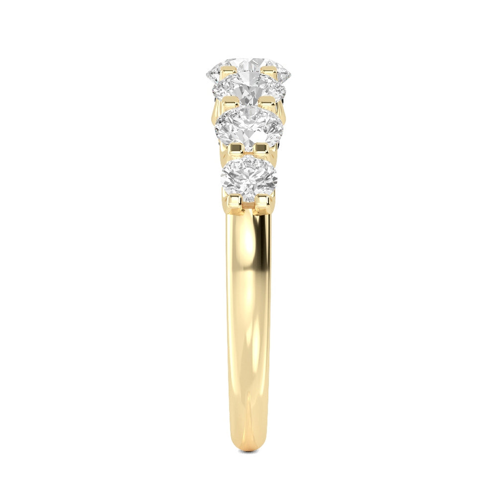 14K Yellow Gold 1.01CTW. Round Lab-Grown Diamond Graduated Ring