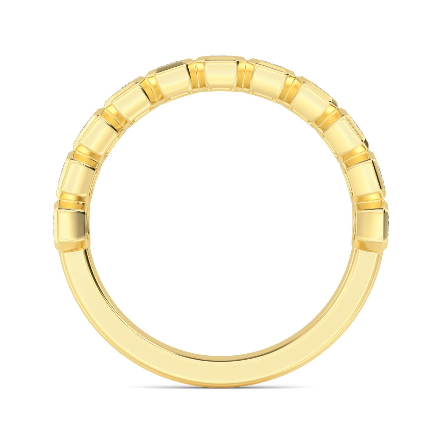 14K Yellow Gold 1.75CTW. Lab-Grown Diamond Bezel-Set Emerald-Cut Band