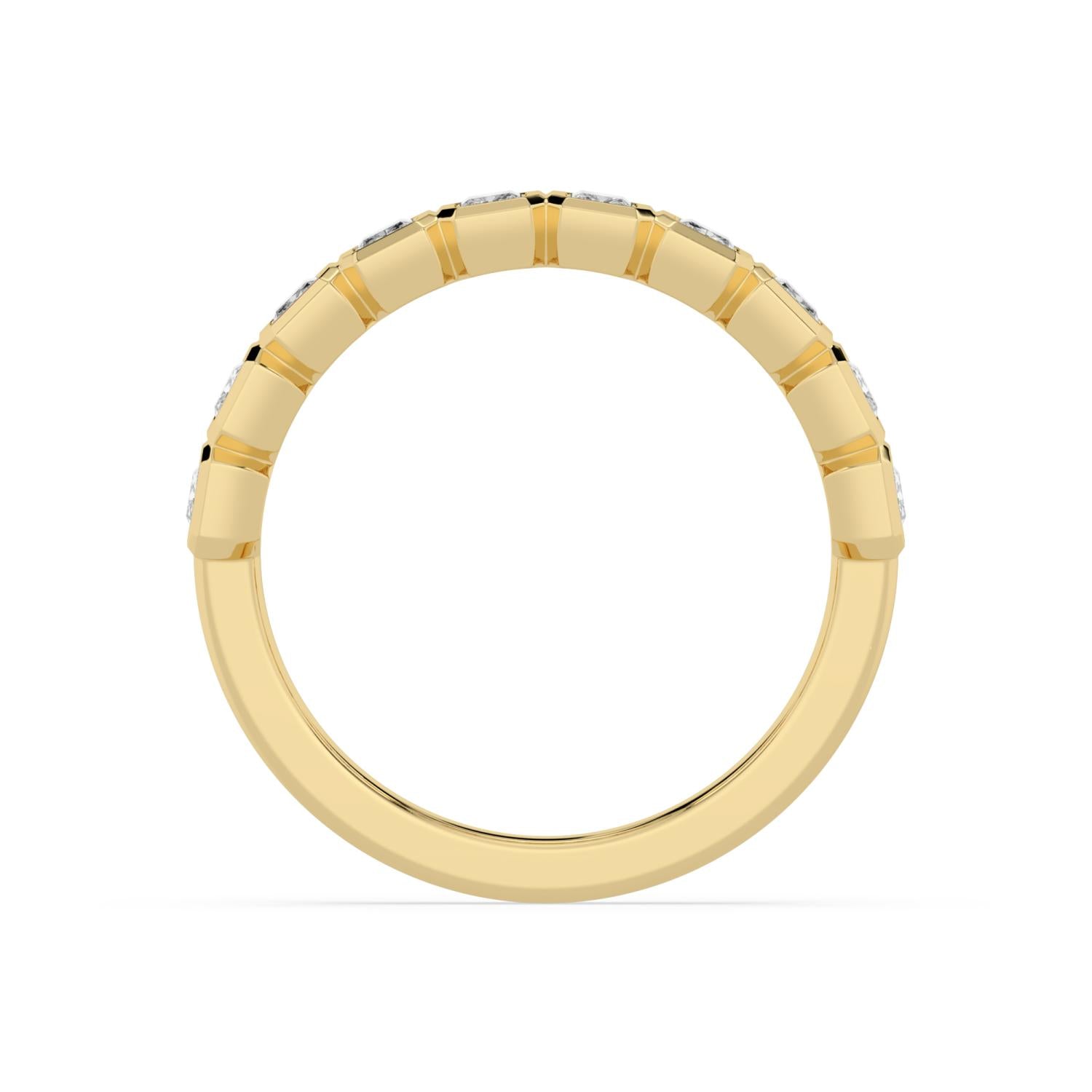 14K Yellow Gold 1.11CTW. Lab-Grown Diamond Bezel-Set Radiant-Cut Band