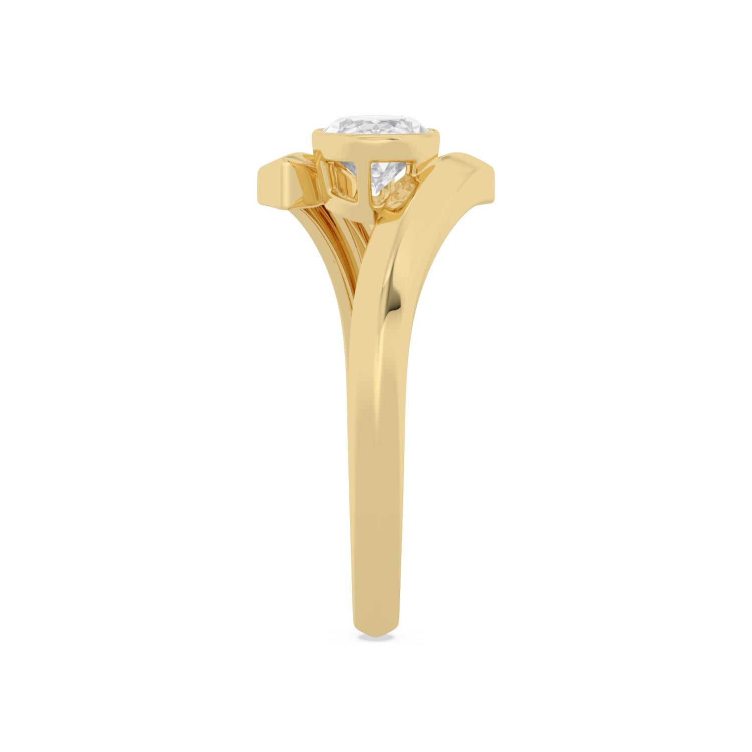 14K Yellow Gold 1.08CT. Lab-Grown Diamond Oval East-to-West Ring