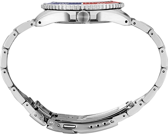 SEIKO MEN'S PROSPEX Solar Diver Blue and Red Timing Bezel Watch