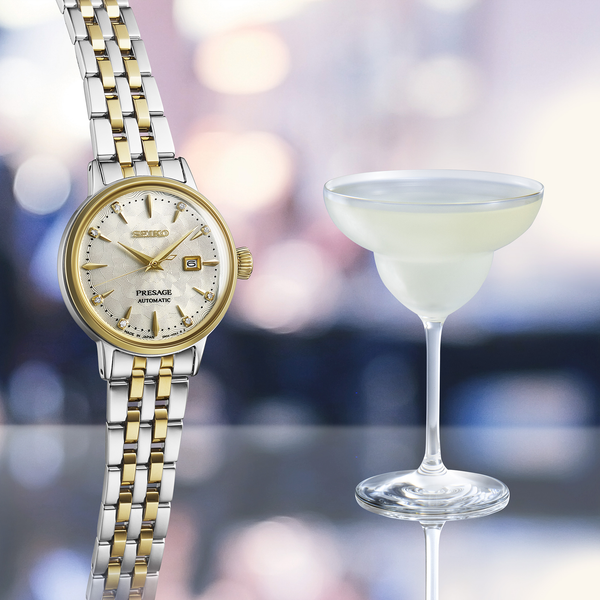 SEIKO WOMEN'S AUTOMATIC PRESAGE "White Lady" Diamond Cocktail Time Watch