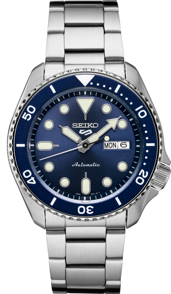 SEIKO MEN'S 5 SPORTS Automatic Blue-Dial Watch