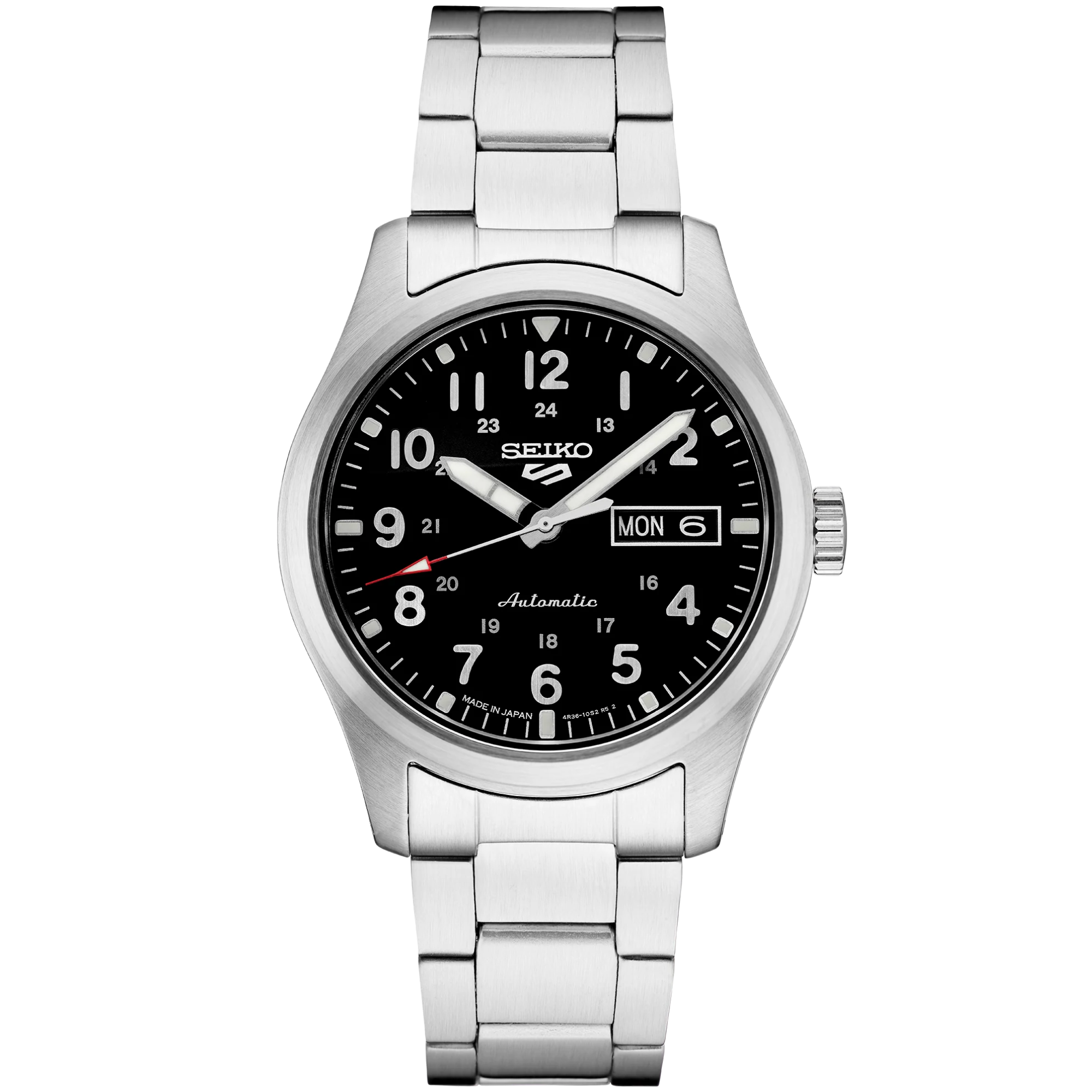 SEIKO 5 SPORTS Automatic Military Inspired Black-Dial Watch