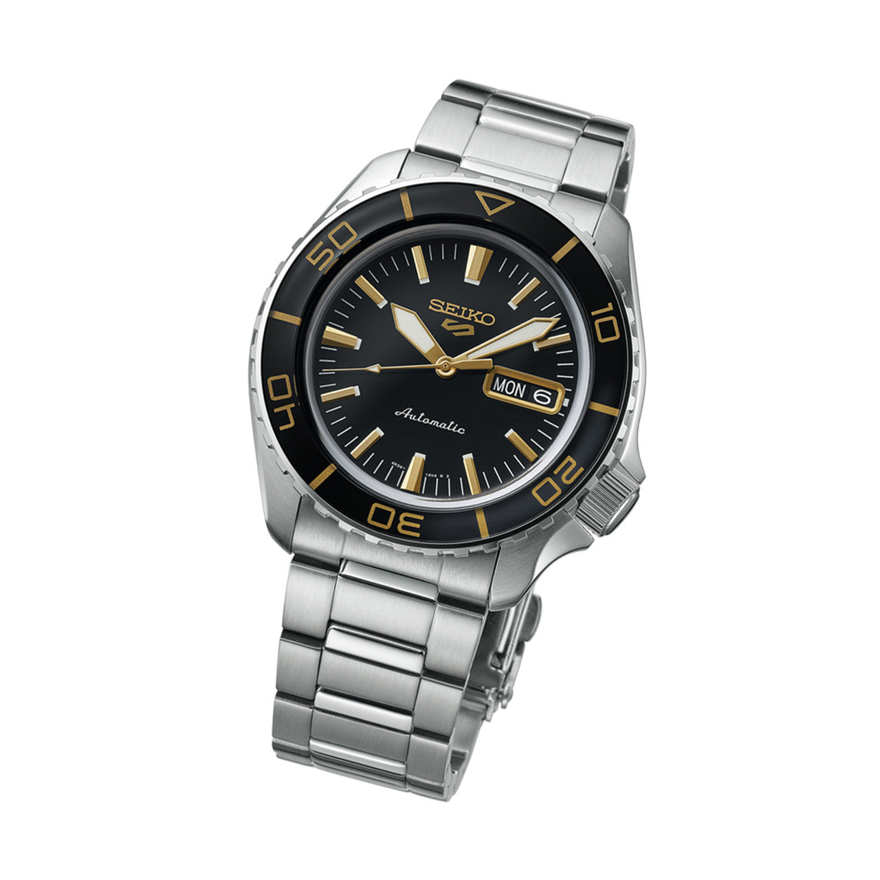 SEIKO MEN'S 5 Sports Automatic Black Dial Watch
