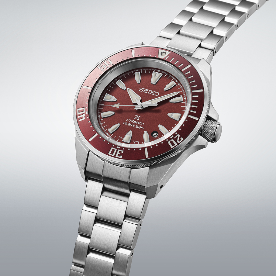 SEIKO MEN'S PROSPEX Sea Automatic Diver's 200M Burgundy Dial Watch