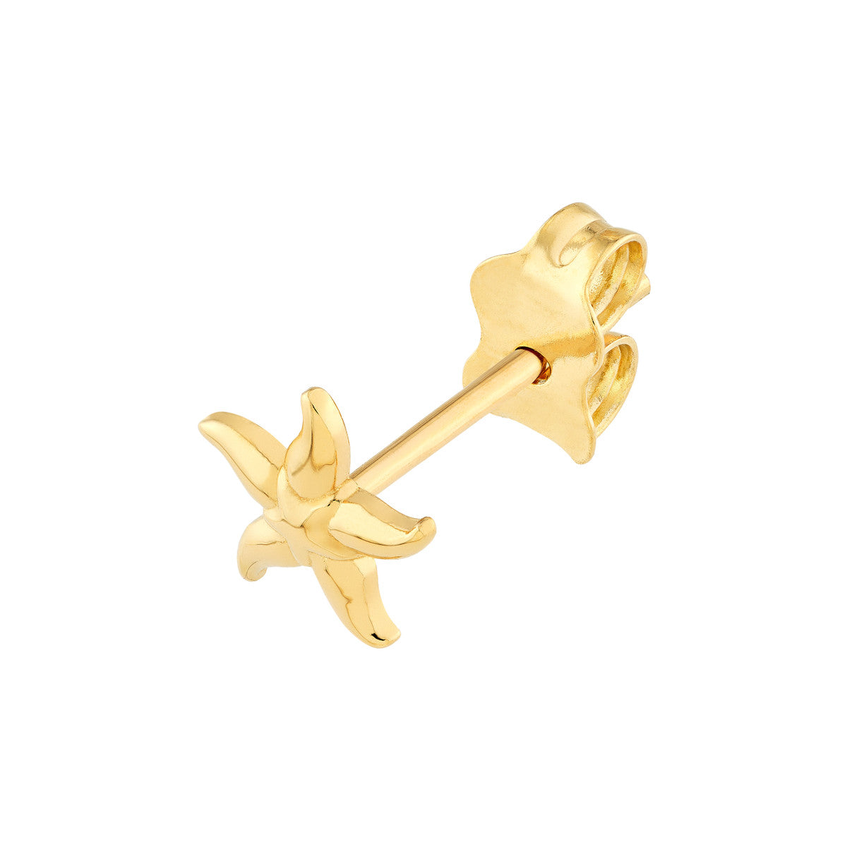 14k Yellow Gold Starfish Stud Earrings