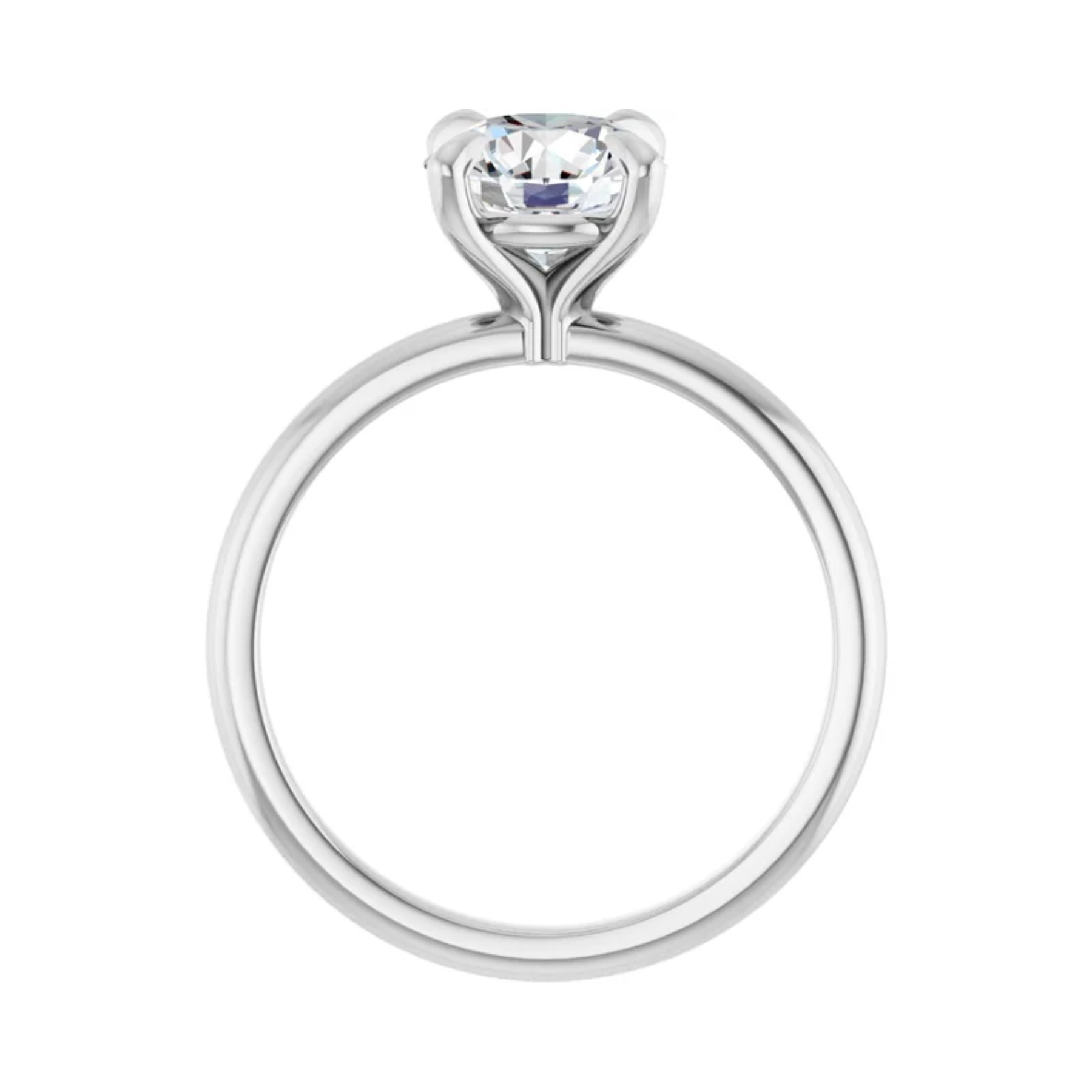 14K White Gold Certified 1.53CT. Lab-Grown Diamond Round Engagement Ring