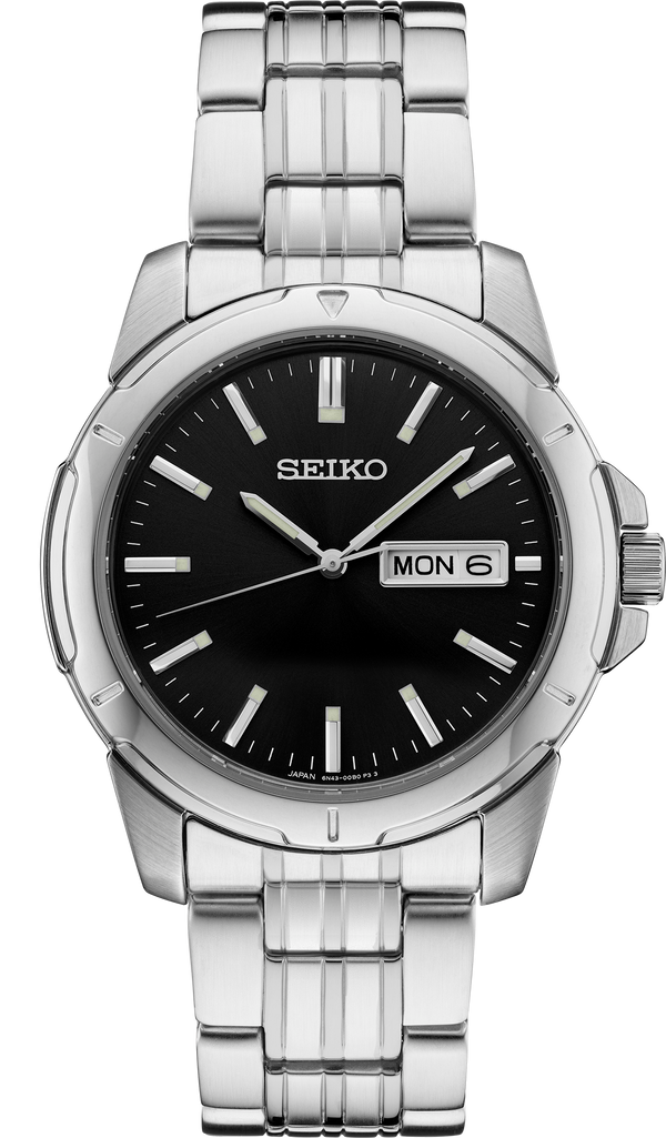 SEIKO MEN'S ESSENTIALS Black Dial Textured Sport & Dress Watch
