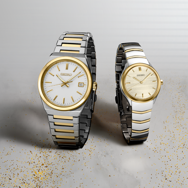 SEIKO MEN'S ESSENTIALS Two-Tone Gold & Silver White Dial Watch