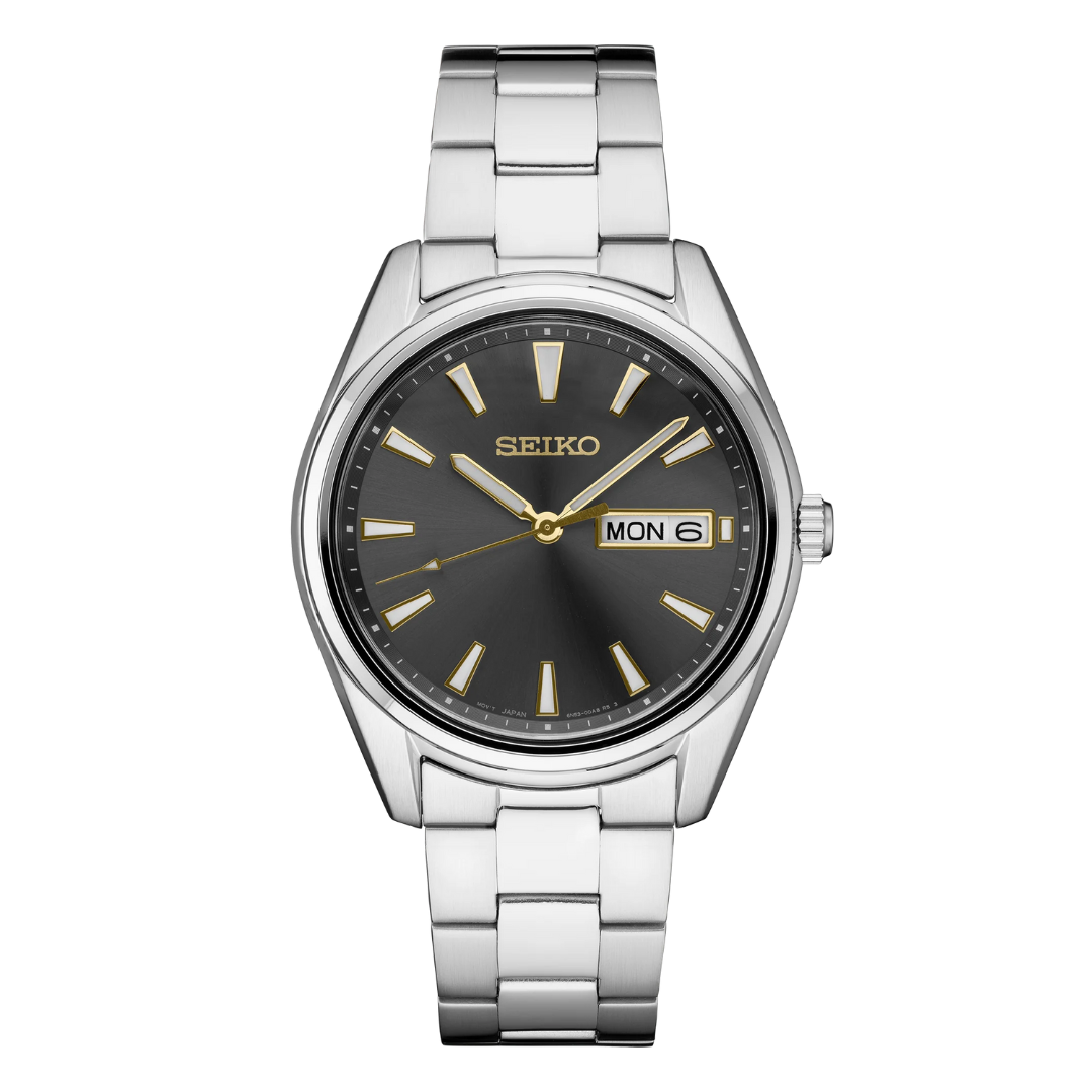 SEIKO Essentials Men's Black Dial Textured Sport & Dress Watch