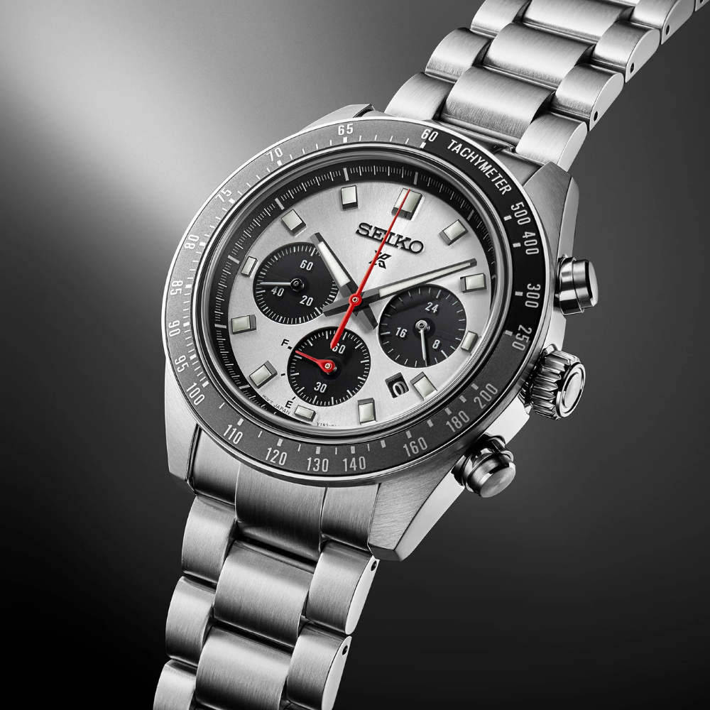 SEIKO Prospex Men's Speedtimer Solar Chronograph Silver Dial Watch