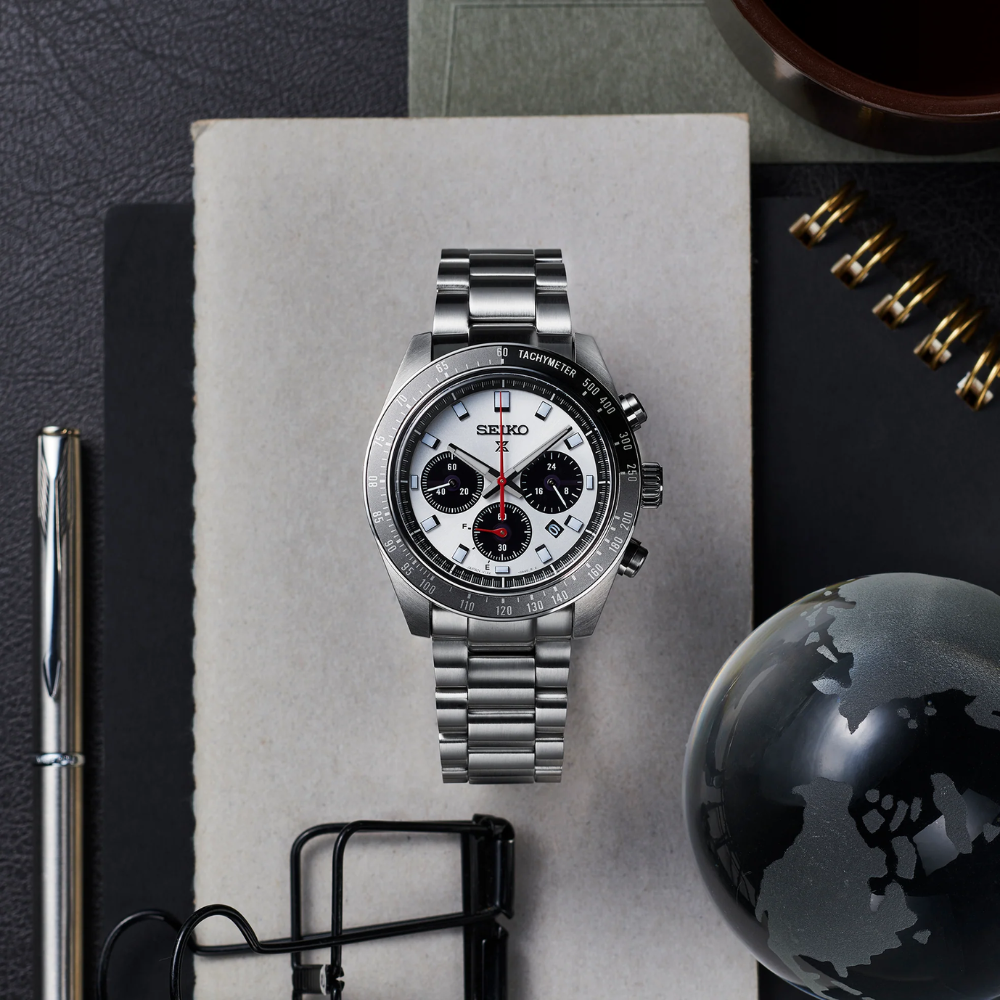 SEIKO Prospex Men's Speedtimer Solar Chronograph Silver Dial Watch
