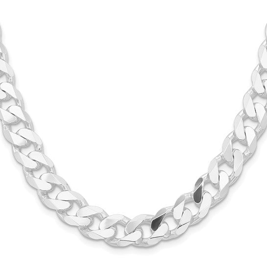 Sterling Silver 22" 11.25MM Curb Chain Necklace