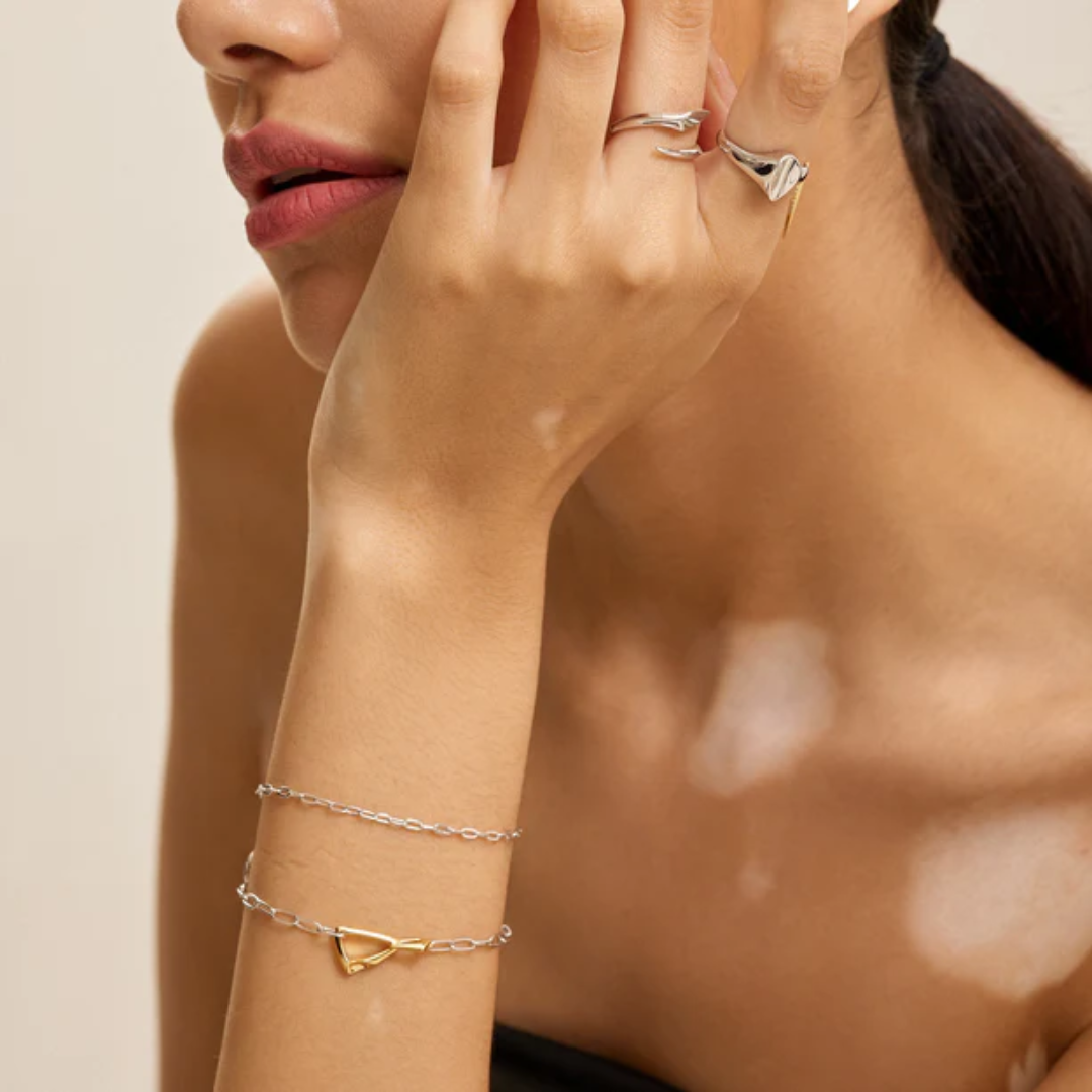 Ania Haie Sterling Silver Two-Tone Arrow Link Chunky Chain Bracelet