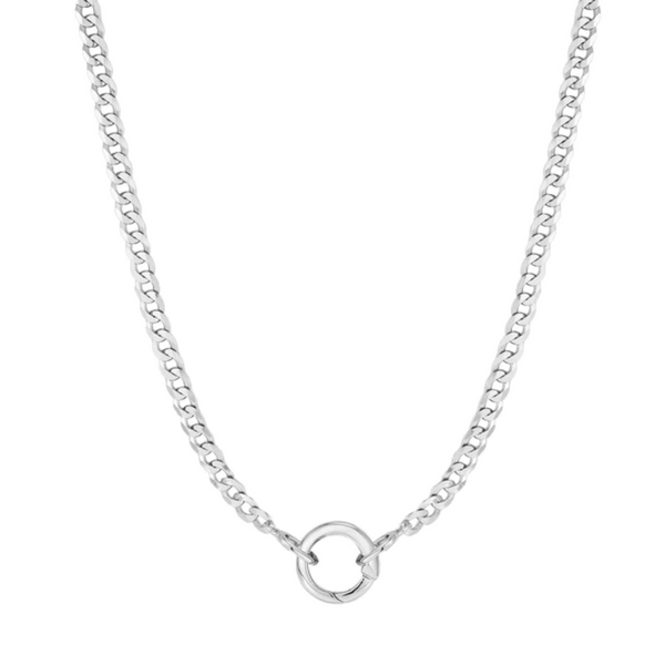 Ania Haie Sterling Silver Curb Chain Charm Connector Necklace