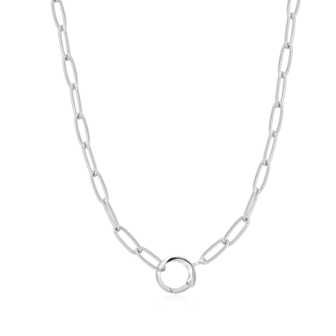 Ania Haie Sterling Silver Link Charm Chain Connector Necklace