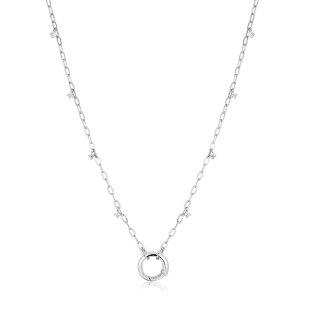 Ania Haie Sterling Silver Shimmer Chain Charm Connector Necklace