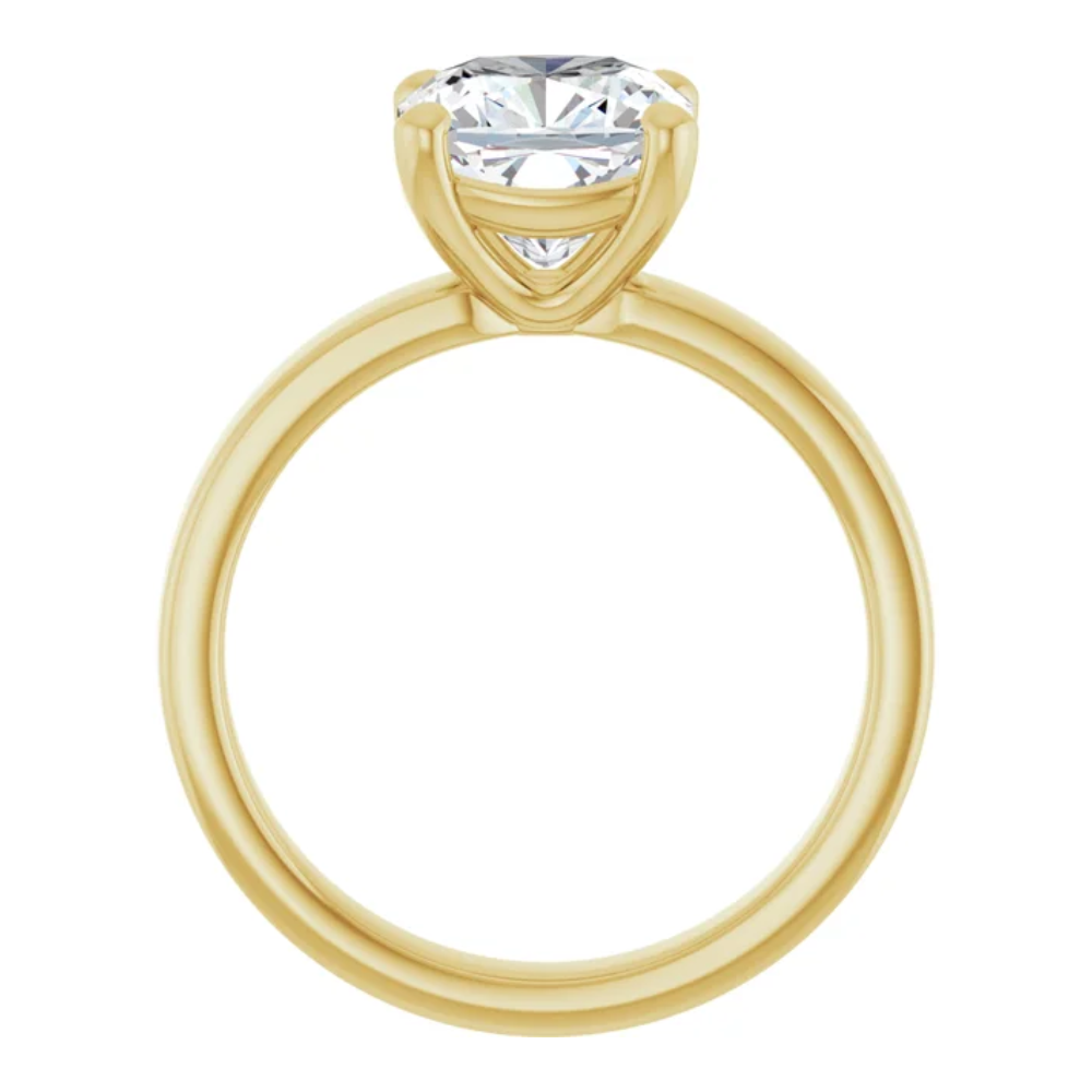 The "Eva" — Certified 14K Yellow Gold 2.70CT. Cushion-Cut Lab-Grown Diamond Solitaire Engagement Ring