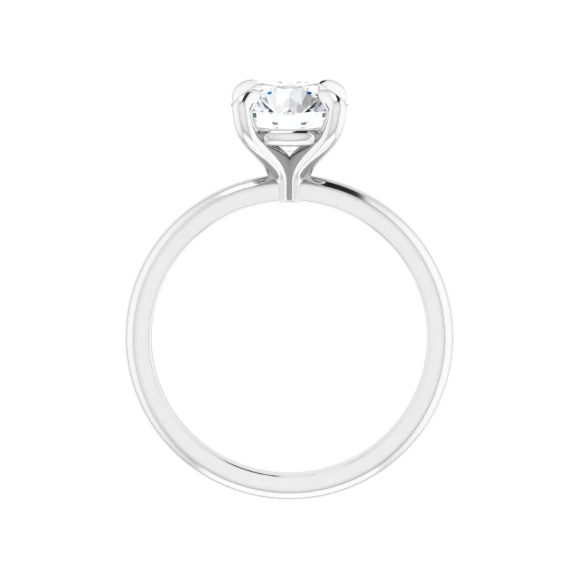 14K White Gold Round 1-1/2CT. Lab-Grown Diamond Solitaire Engagement Ring