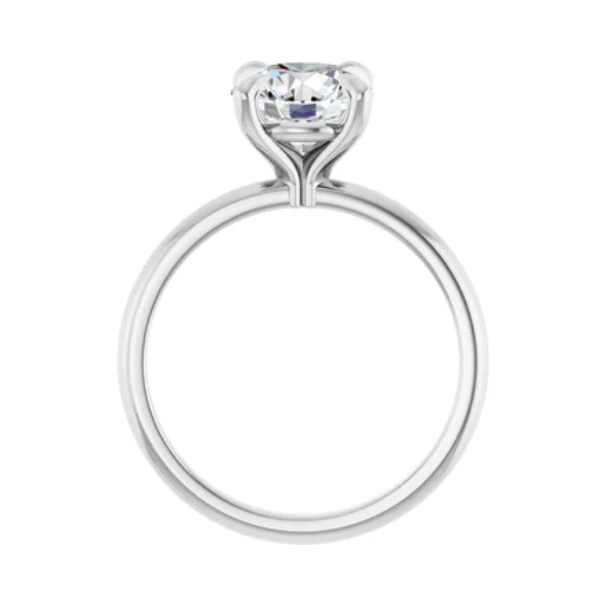 14K White Gold Round 2CT. Lab-Grown Diamond Solitaire Engagement Ring
