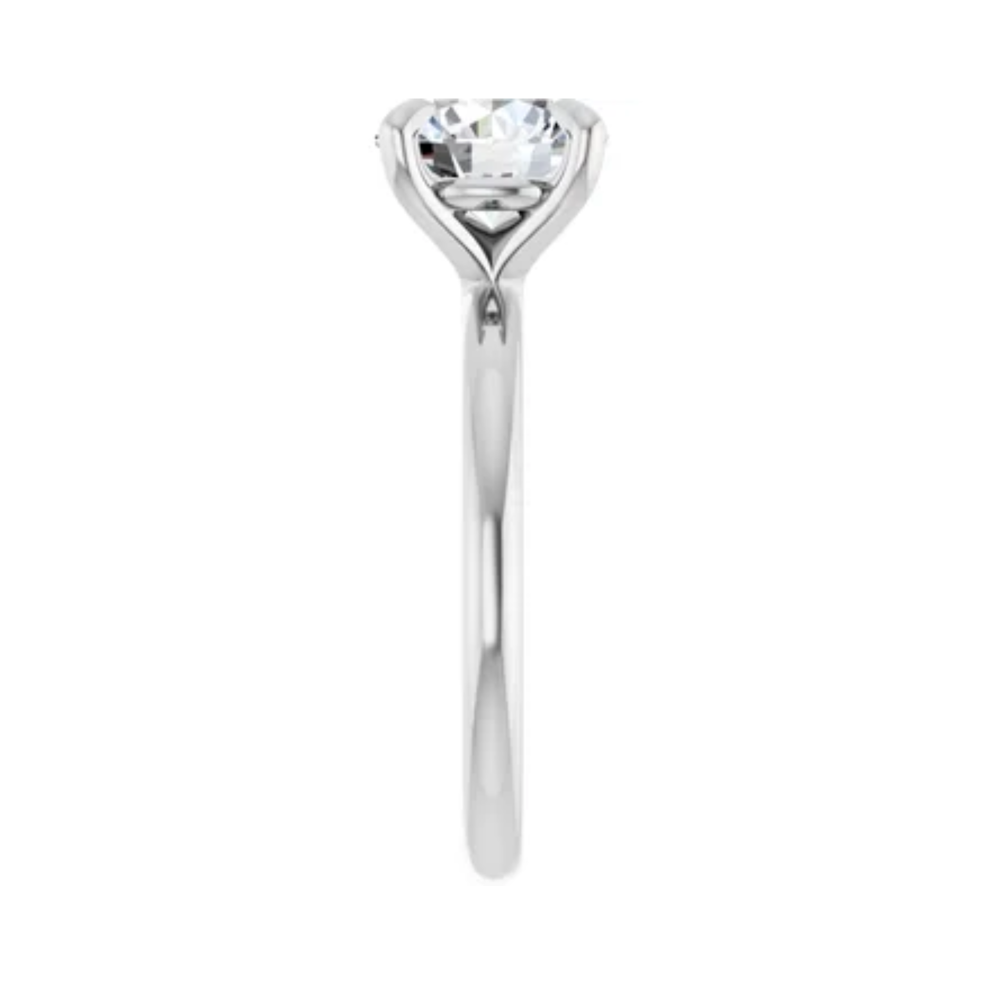 14K White Gold Round 2CT. Lab-Grown Diamond Solitaire Engagement Ring