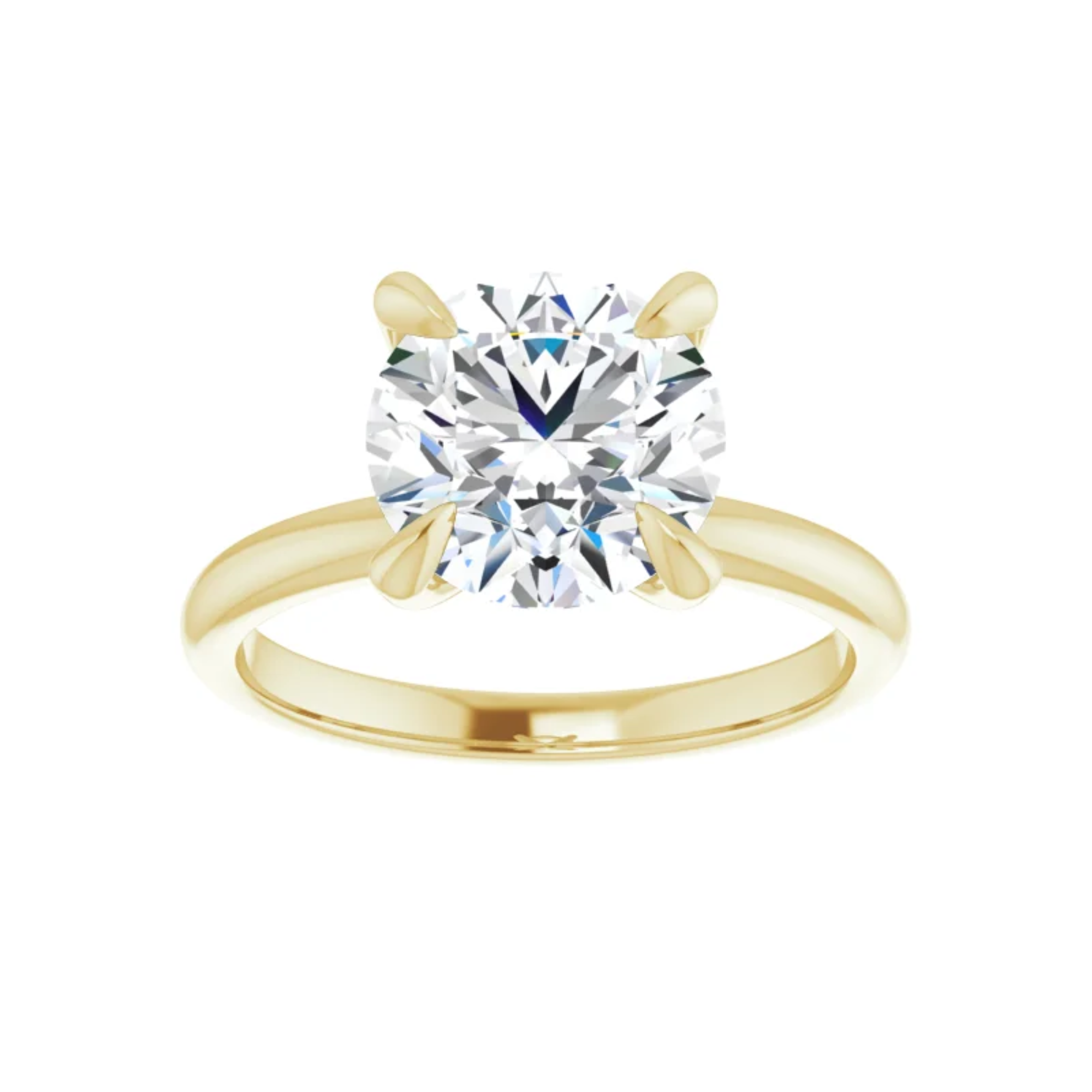 14K Yellow Gold Round 2-1/2CT. Lab-Grown Diamond Solitaire Engagement Ring