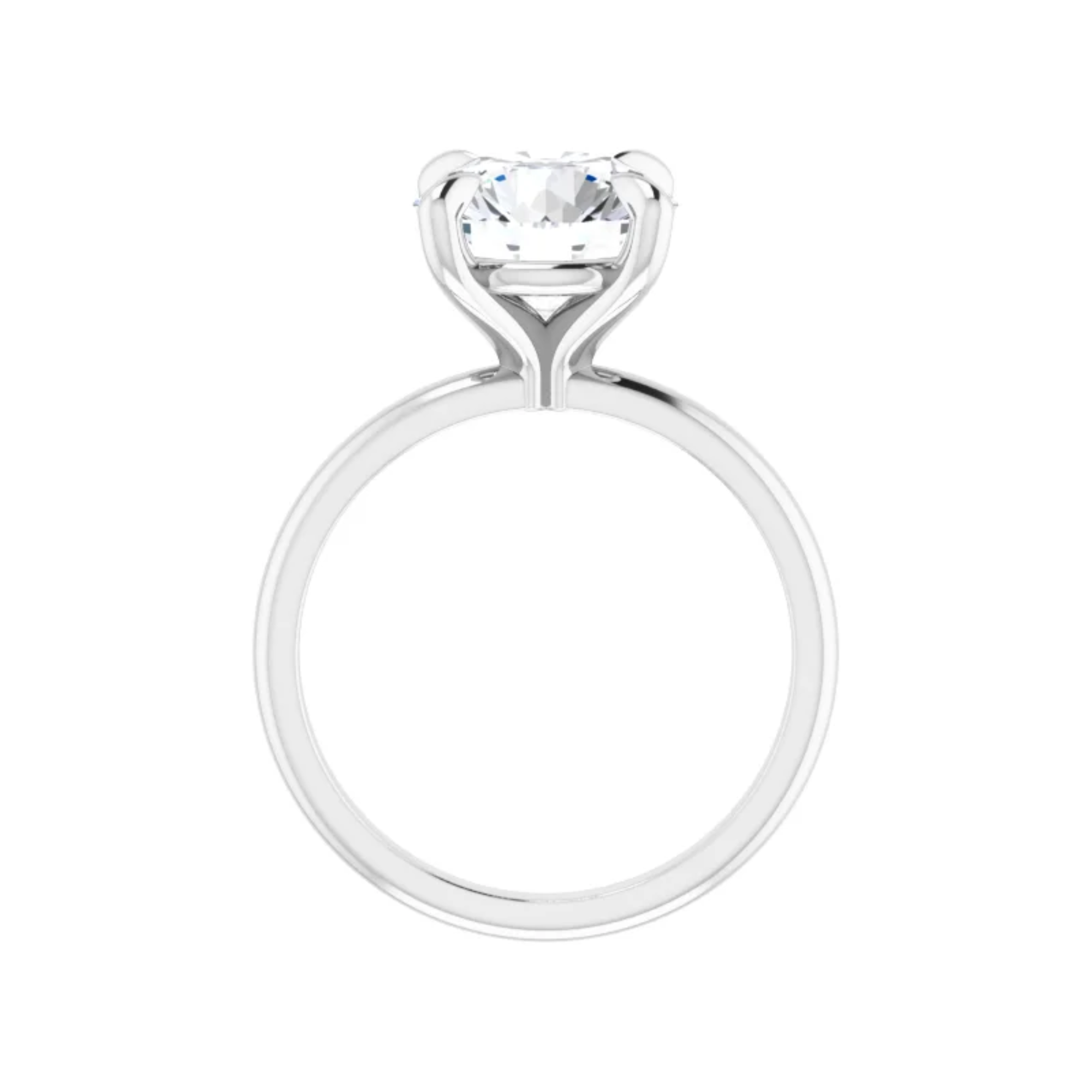 14K White Gold Round 3CT. Lab-Grown Diamond Solitaire Engagement Ring
