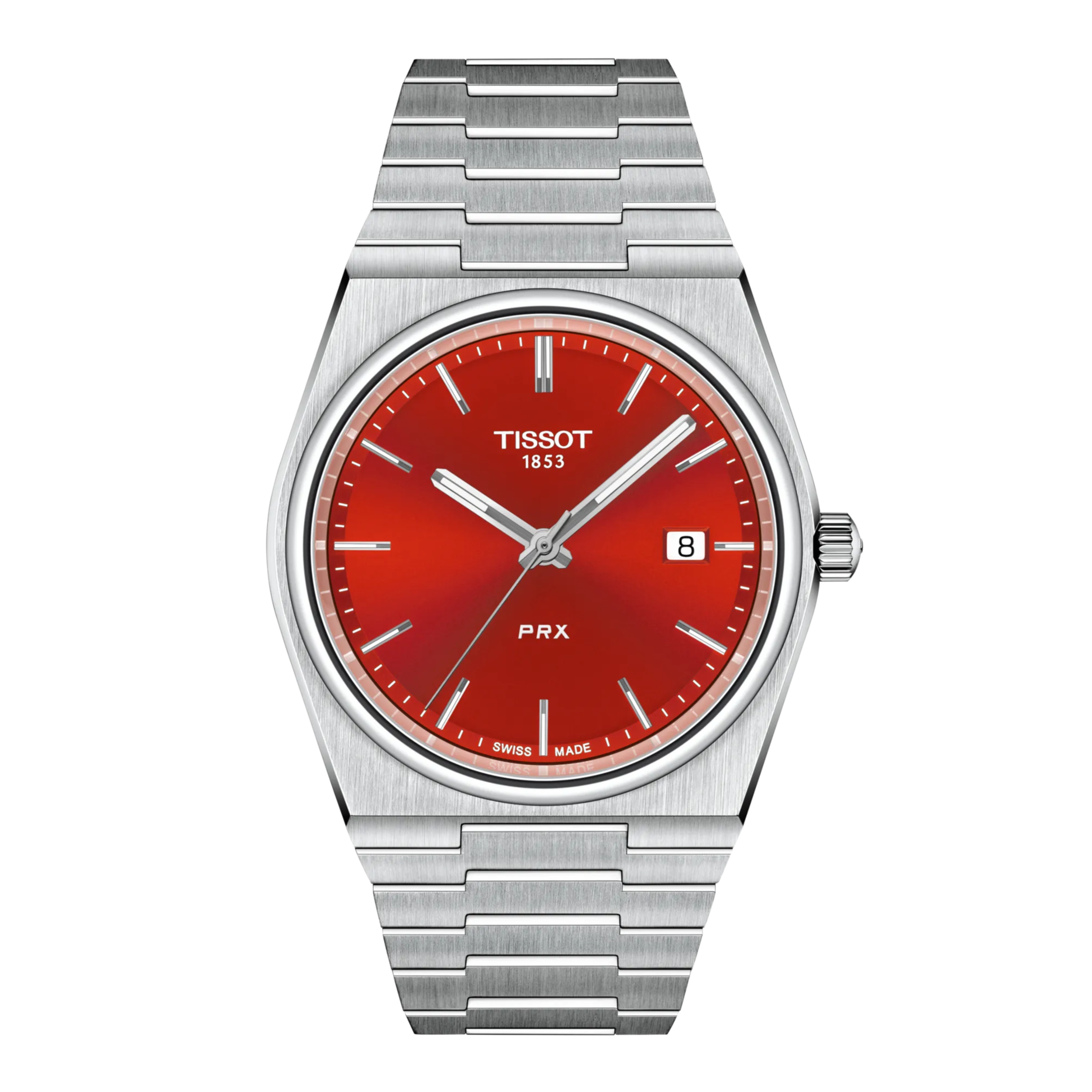 Tissot PRX 40mm Men's Stainless Steel Quartz Red Dial Watch