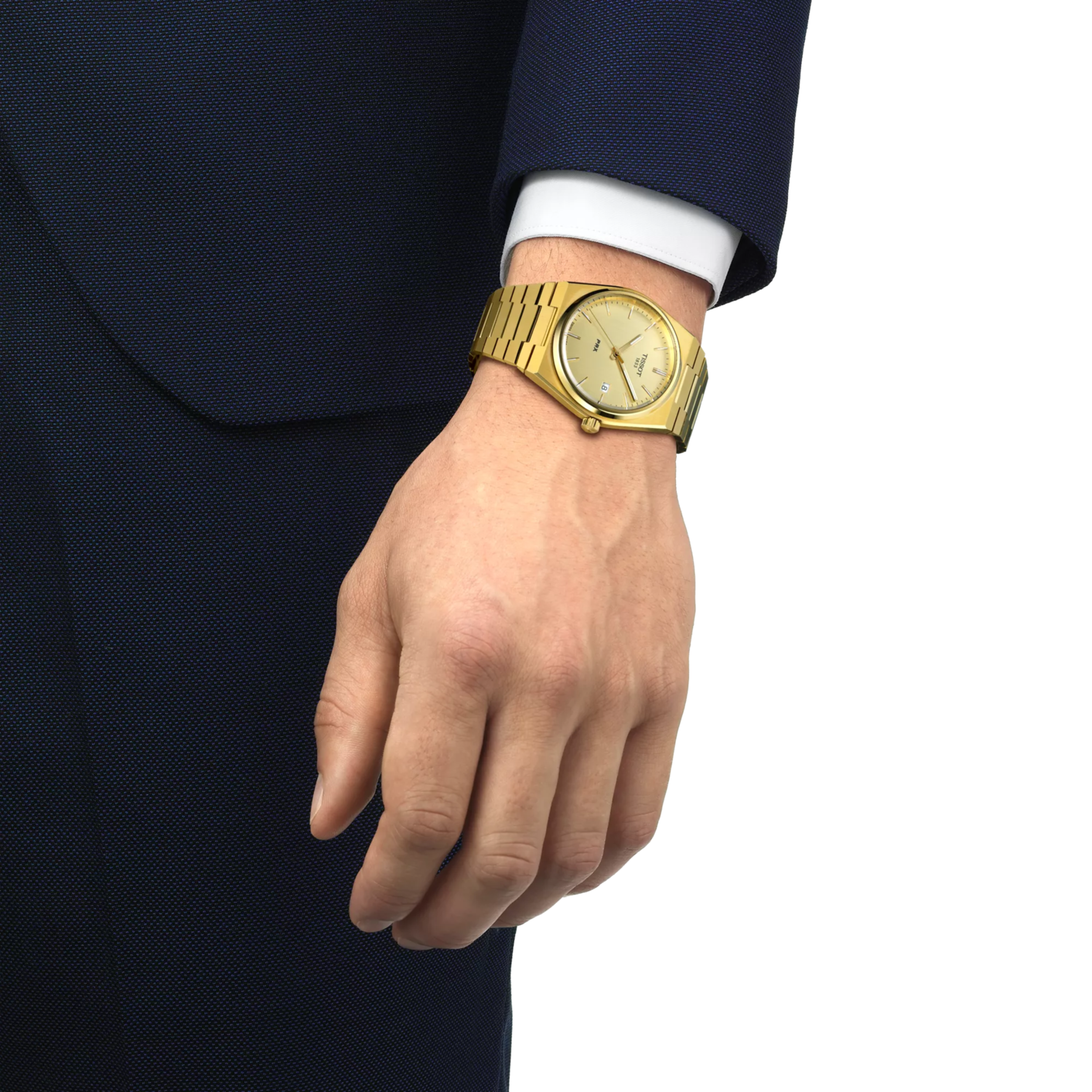 Tissot PRX 40mm Men's Gold-Tone Quartz Champagne Dial Watch