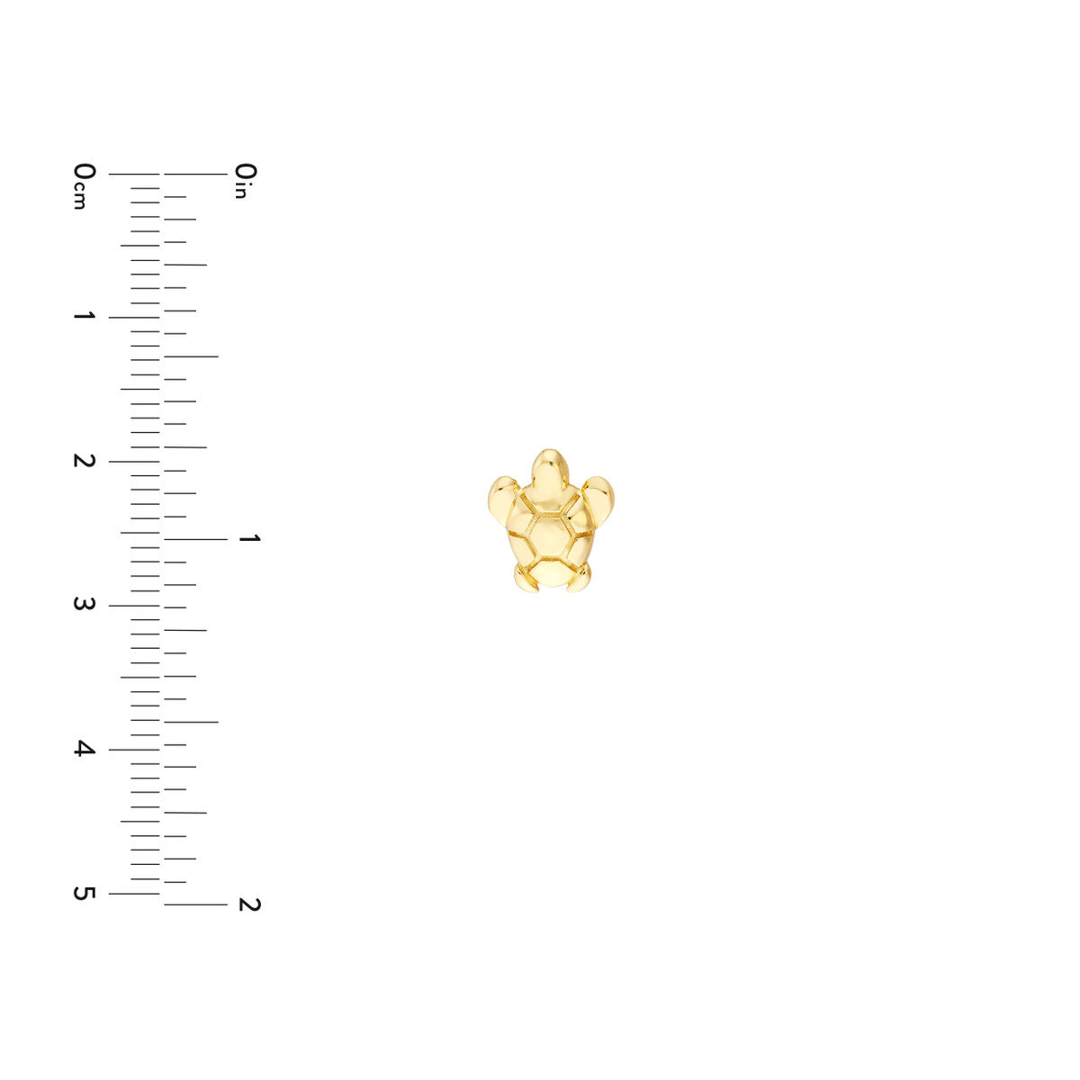 14K Yellow Gold Sea Turtle Stud Earrings