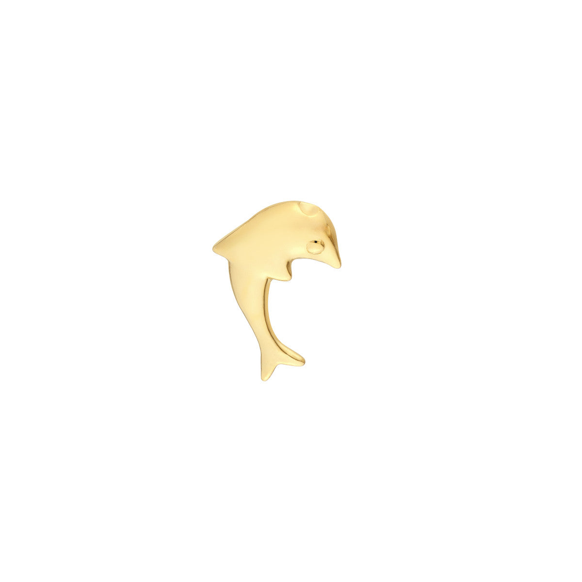 14K Yellow Gold Dolphin Stud Earrings