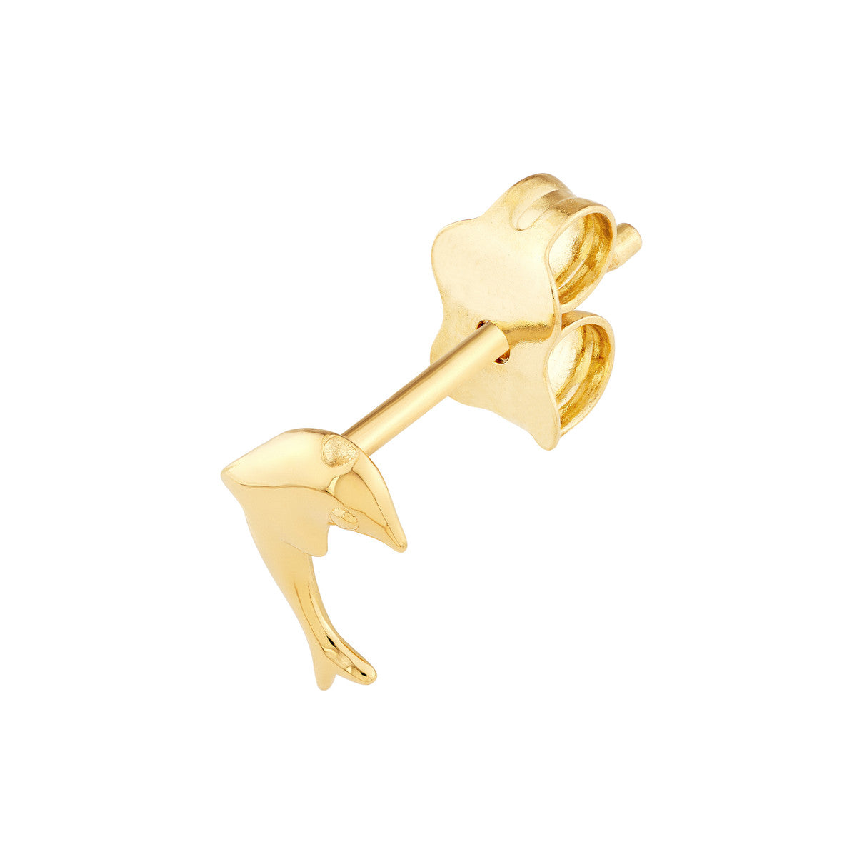 14K Yellow Gold Dolphin Stud Earrings