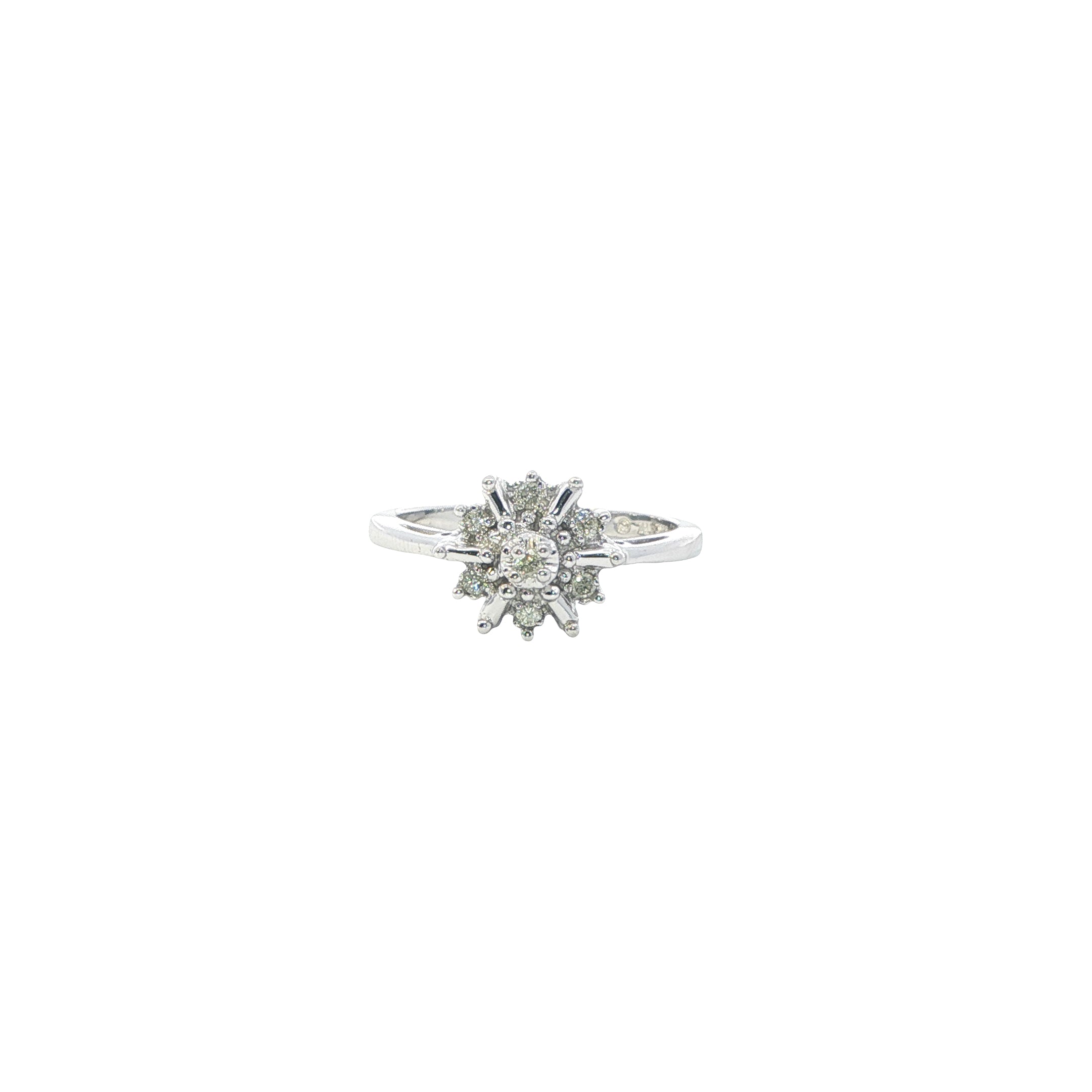 Diamond ring on a white background