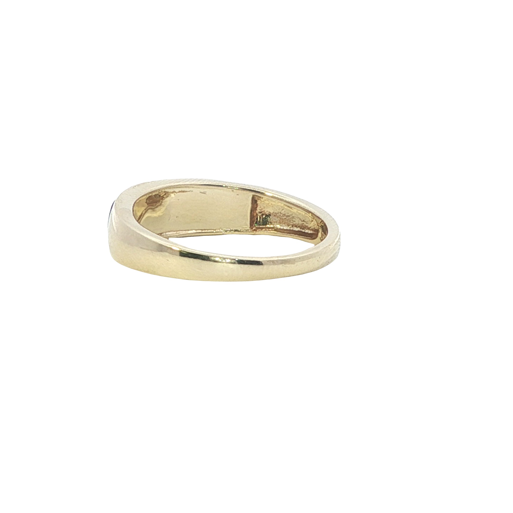 Gold ring on a white background