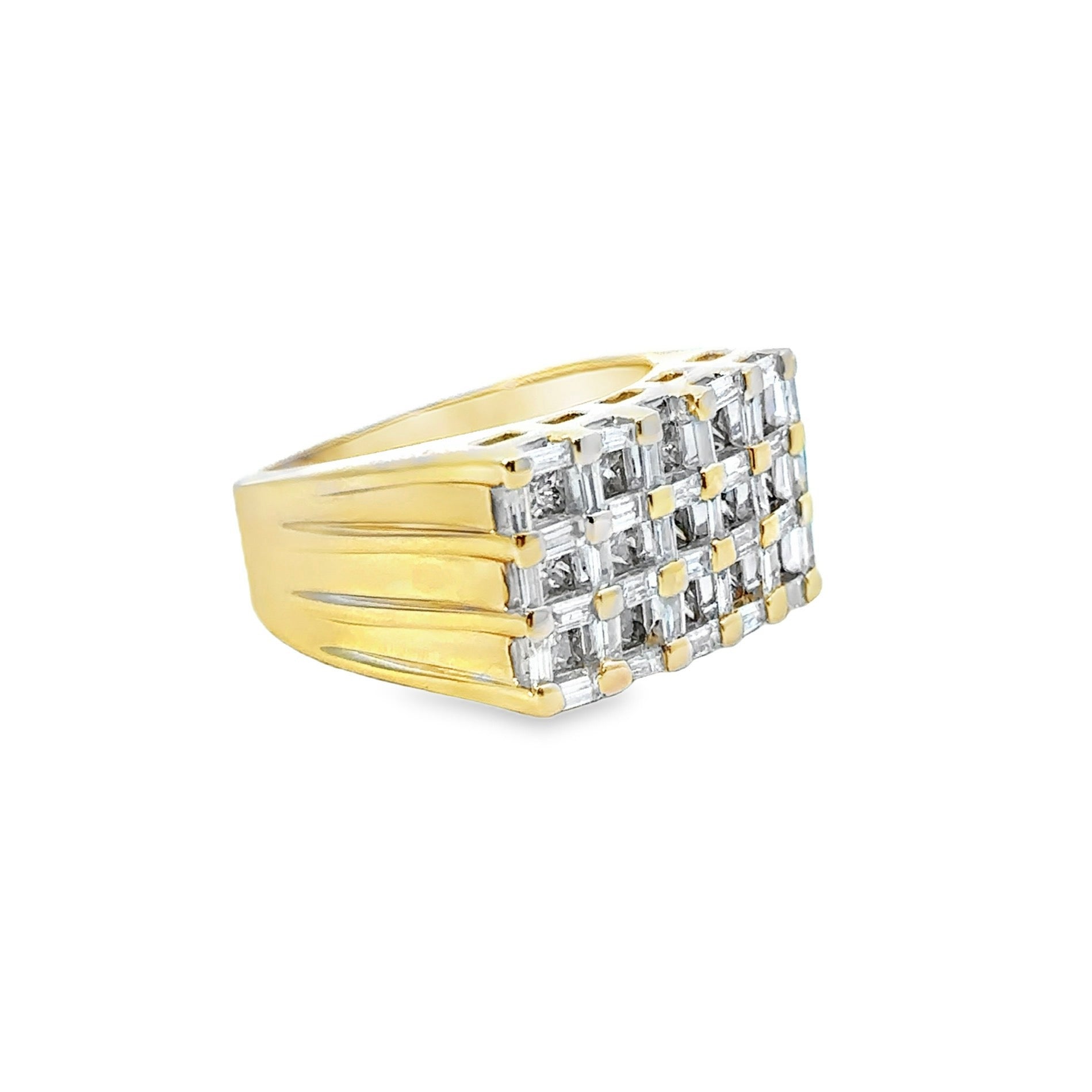 Estate Collection: 14K Yellow Gold Illusion-Set Diamond Statement Ring