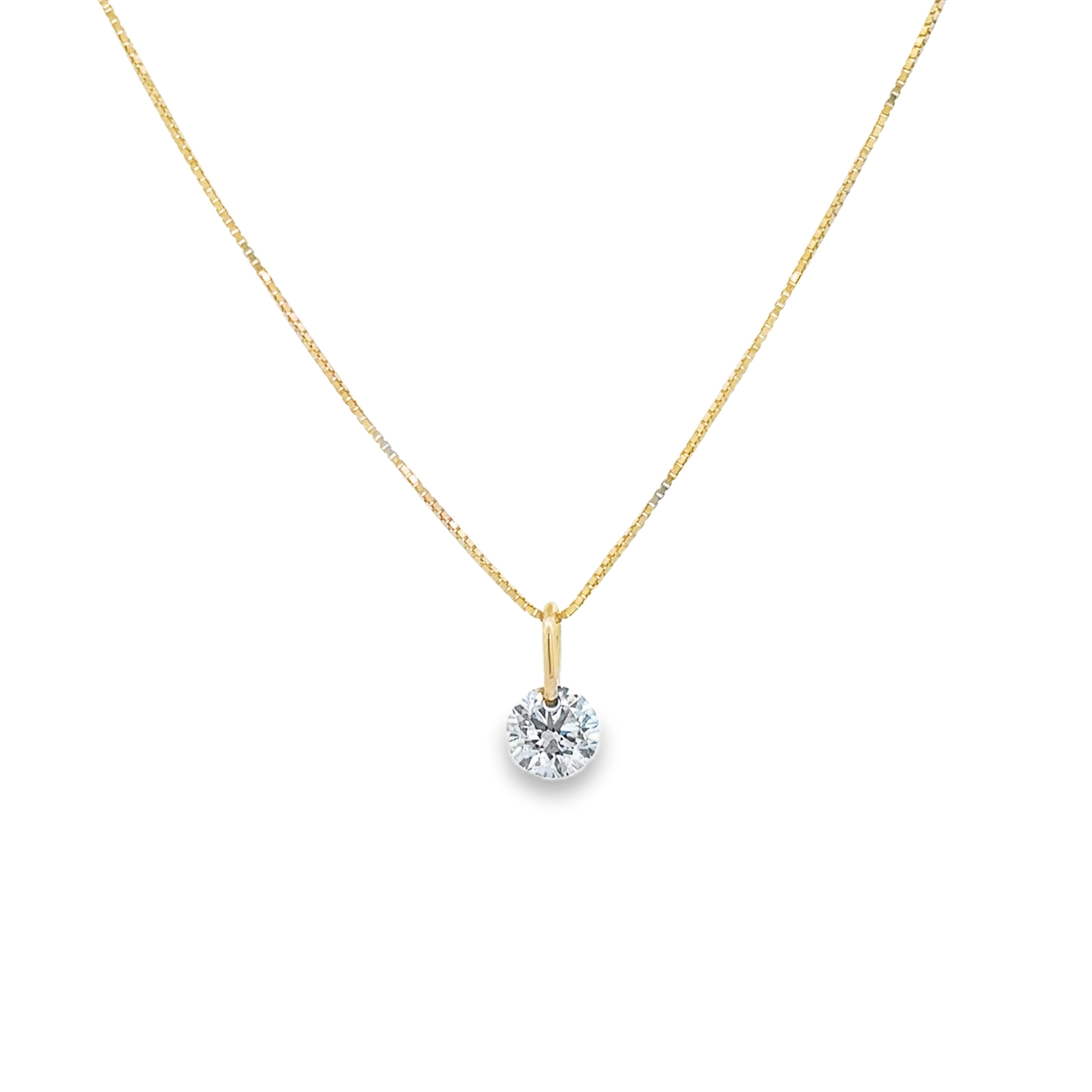 14K Yellow Gold 0.82CT. Pierced Lab-Grown Diamond Charm Necklace