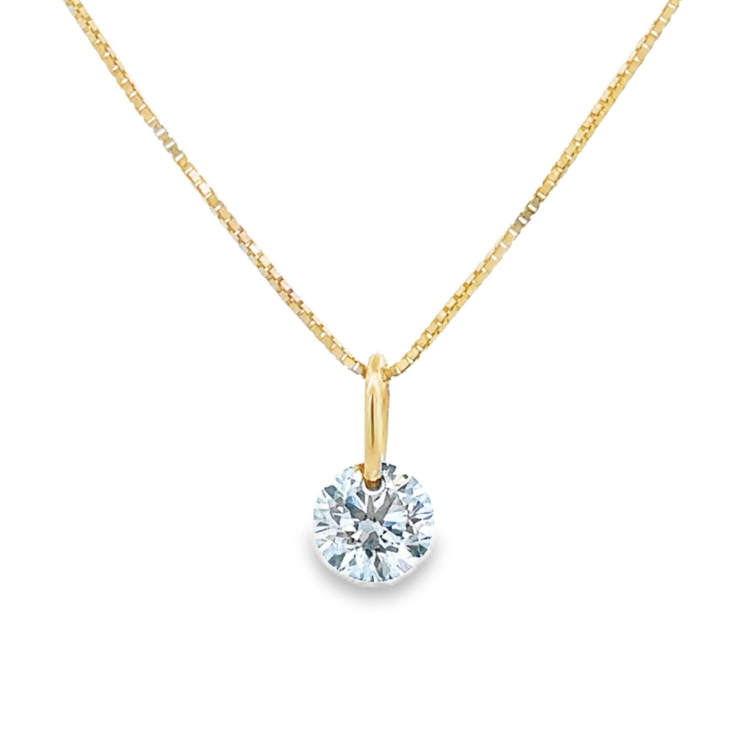 14K Yellow Gold 0.82CT. Pierced Lab-Grown Diamond Charm Necklace