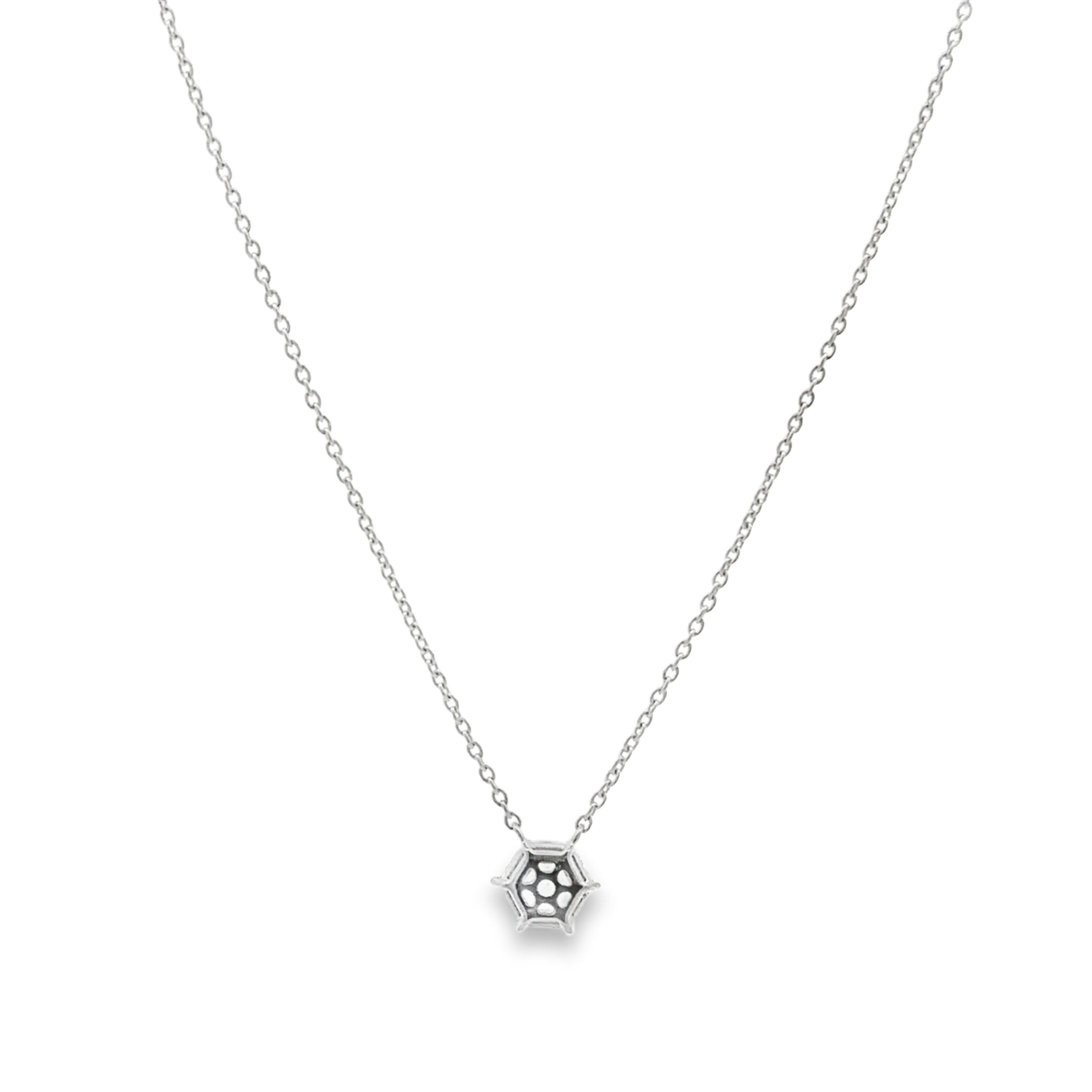 14K White Gold 0.80CT. Hexagon-Cut Lab-Grown Diamond Necklace