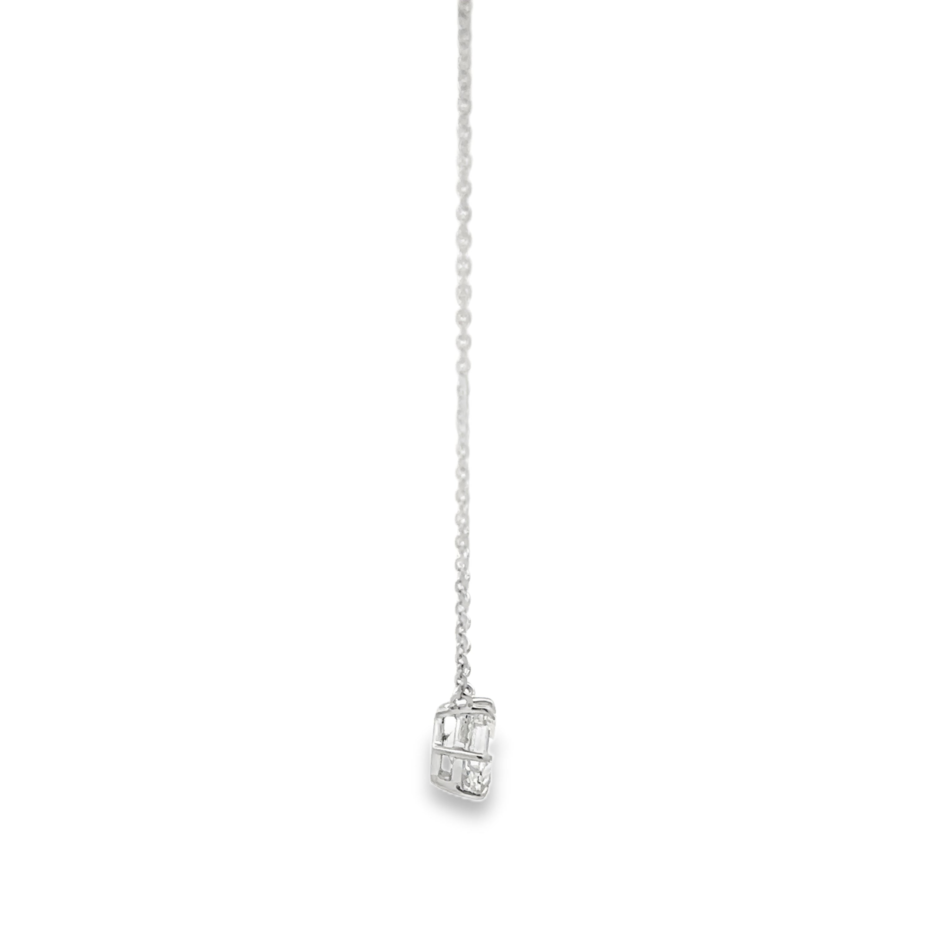 14K White Gold 0.80CT. Hexagon-Cut Lab-Grown Diamond Necklace