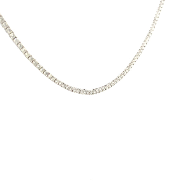 14K White Gold 7CT. Lab-Grown Diamond Tennis Necklace