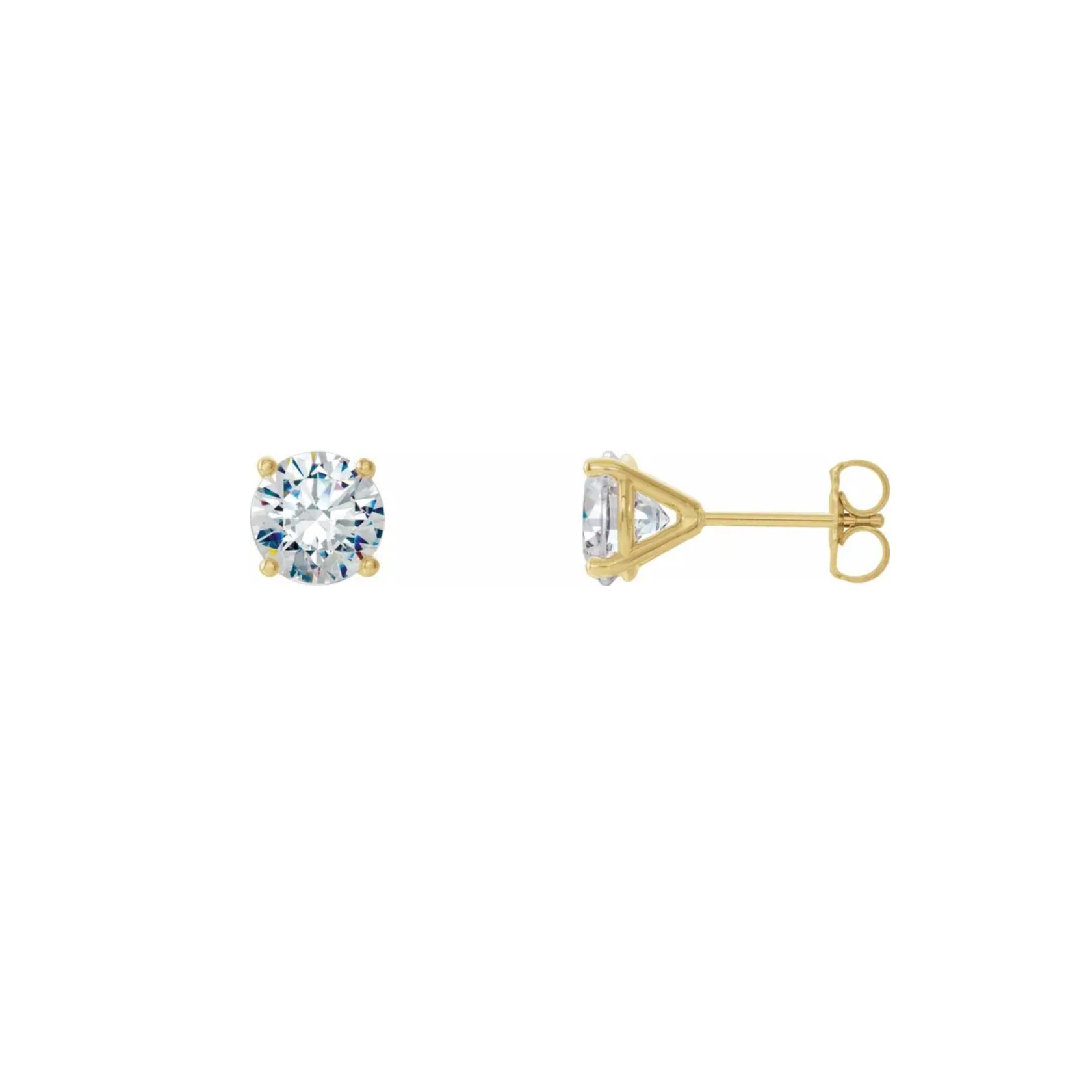 14K Yellow Gold Martini-Set 0.50CTW. Lab-Grown Diamond Stud Earrings