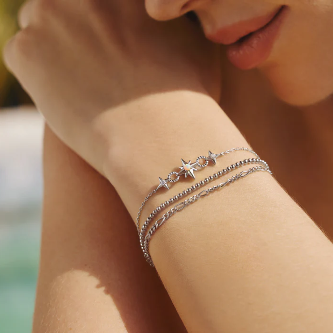 Arm View  Sterling Silver Filia Curb Chain Bracelet