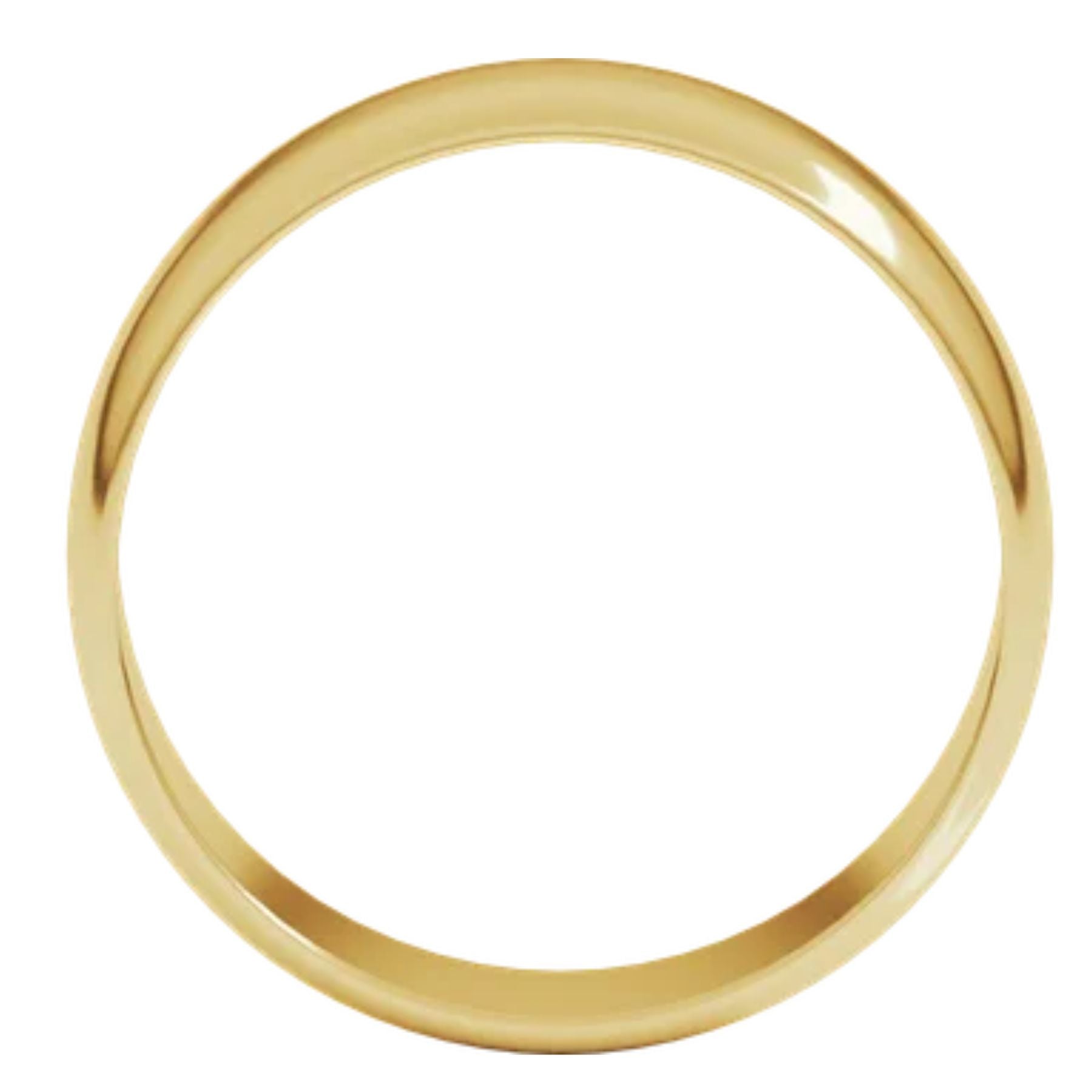 A classic yellow gold band ring with a smooth, polished finish, shown against a solid white background.